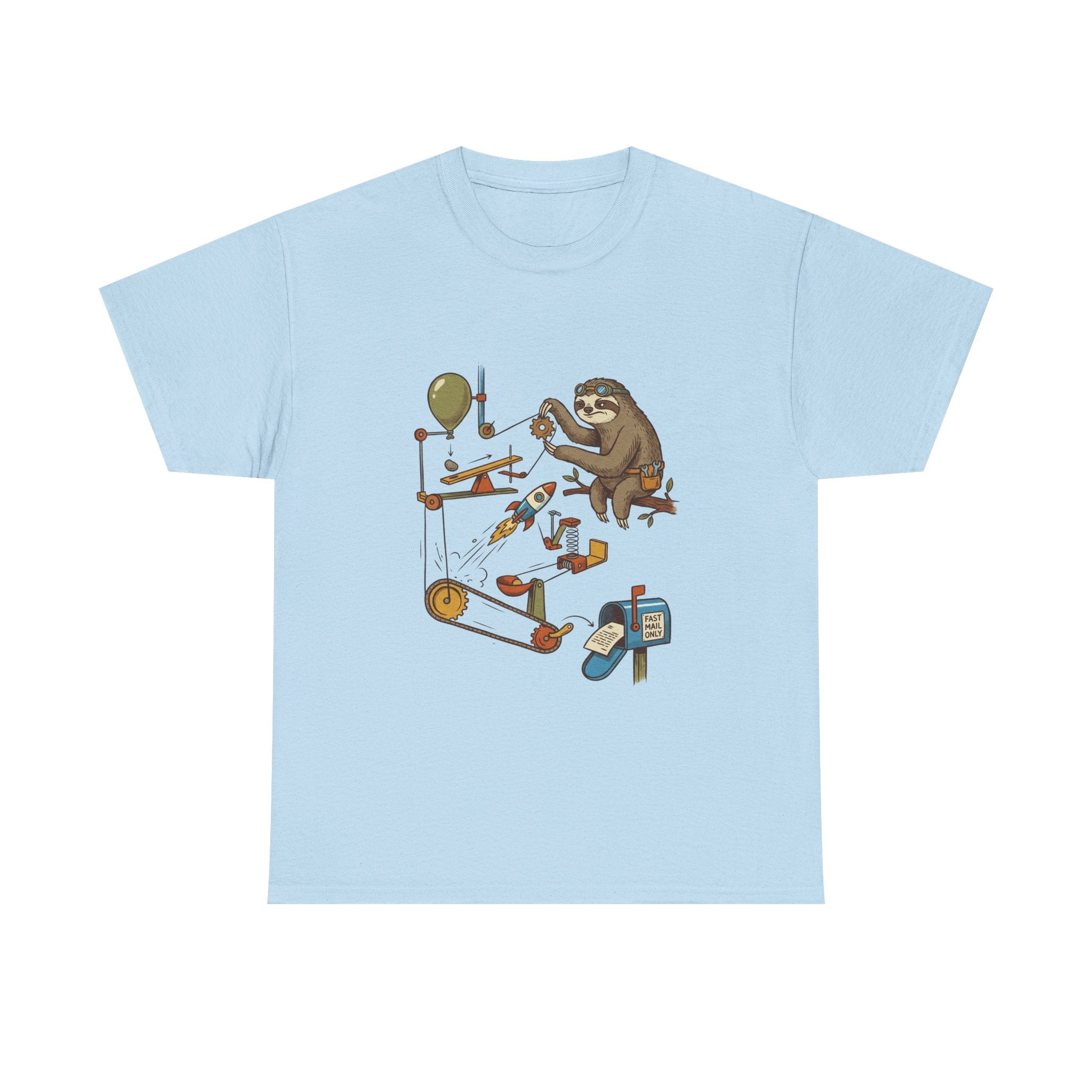 T-Shirt — Sloth Rube Goldberg Machine Graphic Tee