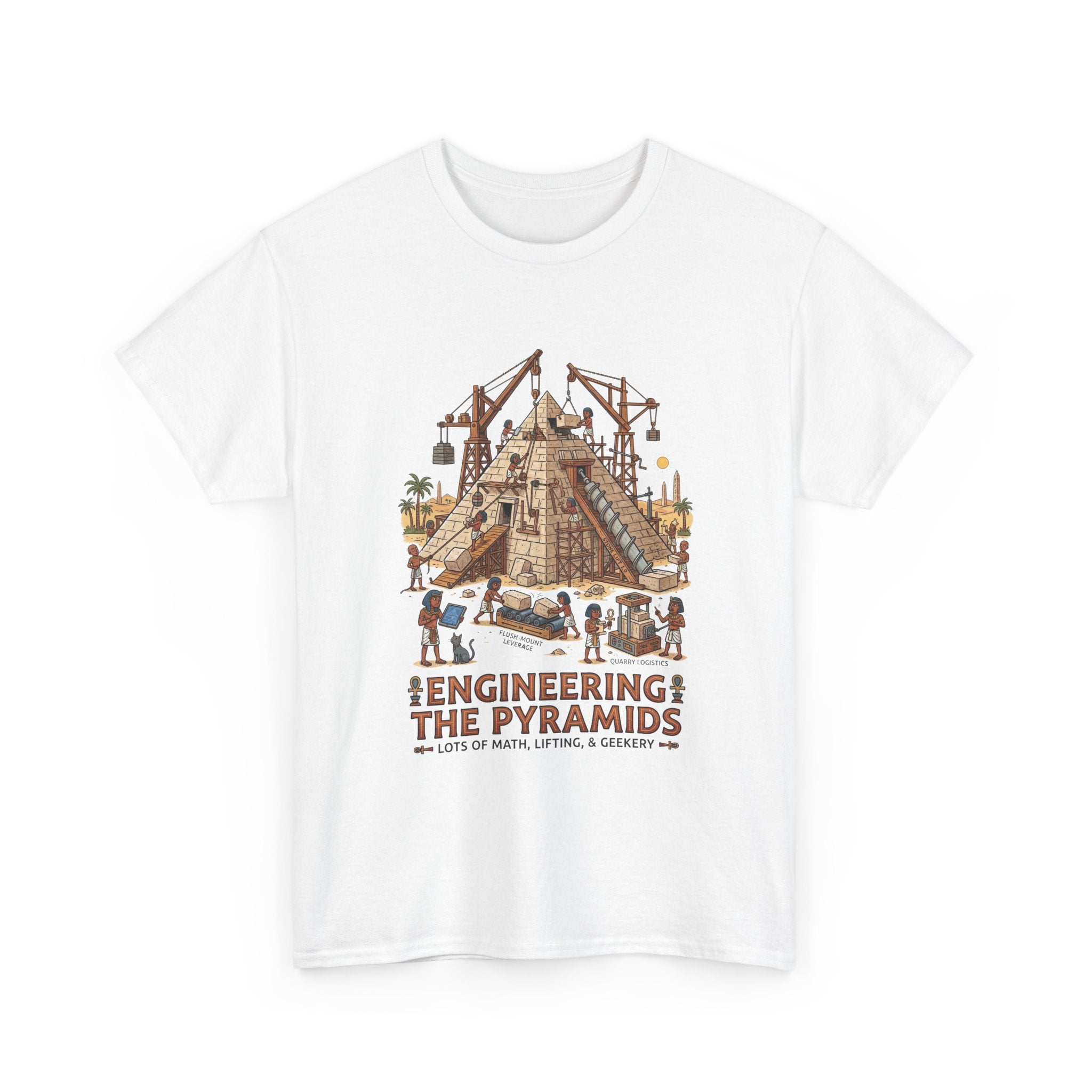 Pyramids Engineering T-Shirt – Vintage Egypt Construction Graphic Tee