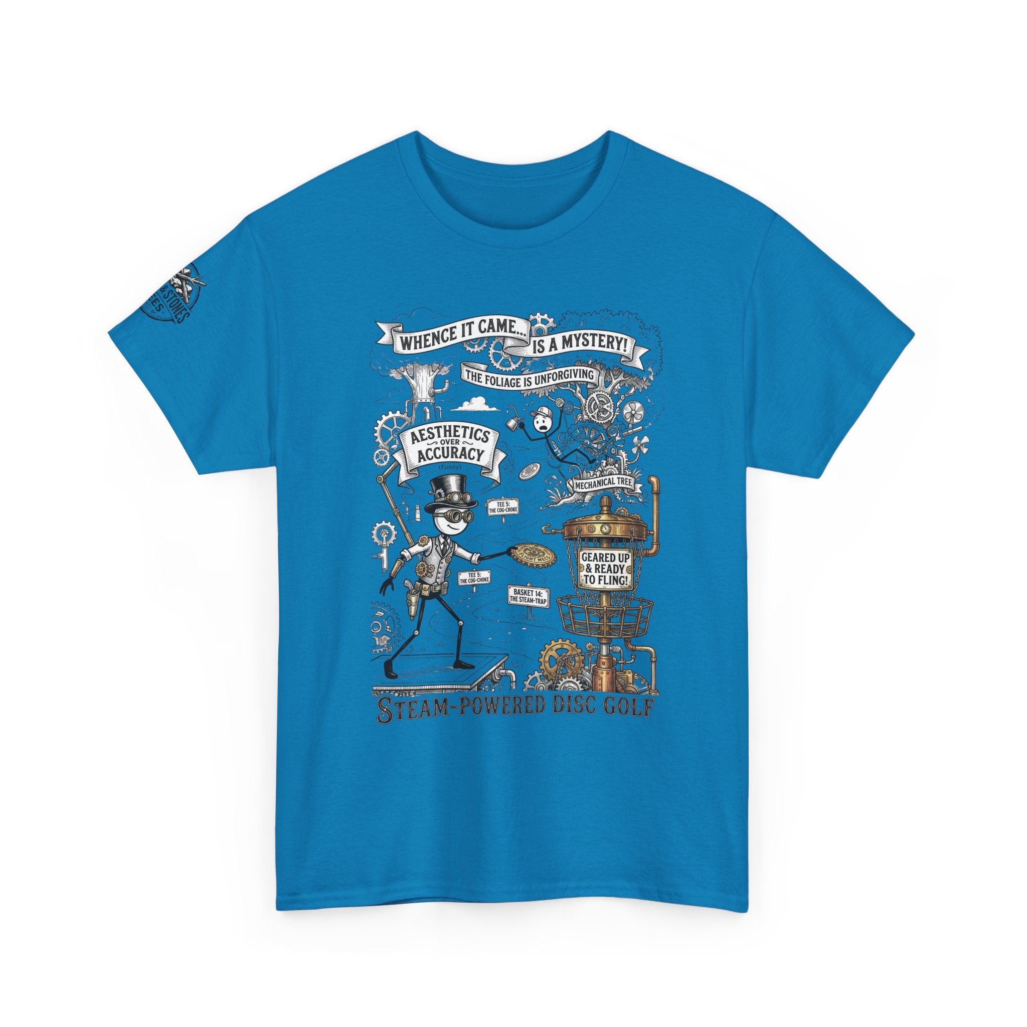 Steam-Powered Disc Golf T-Shirt | Steampunk Disc Golf Design