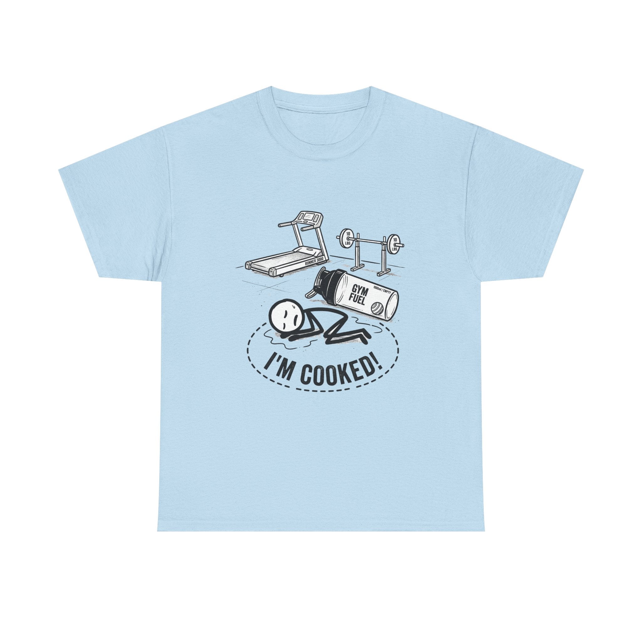 Fitness Humor T‑Shirt — "I'm Cooked!" Workout Exhaustion Tee
