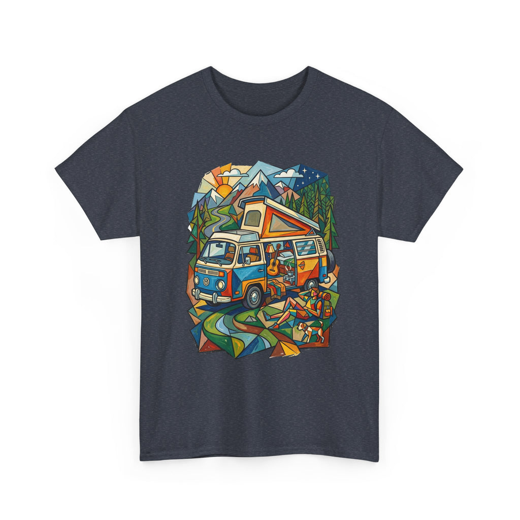 Van Life Camper Van T-Shirt – Retro Mountain Adventure Tee
