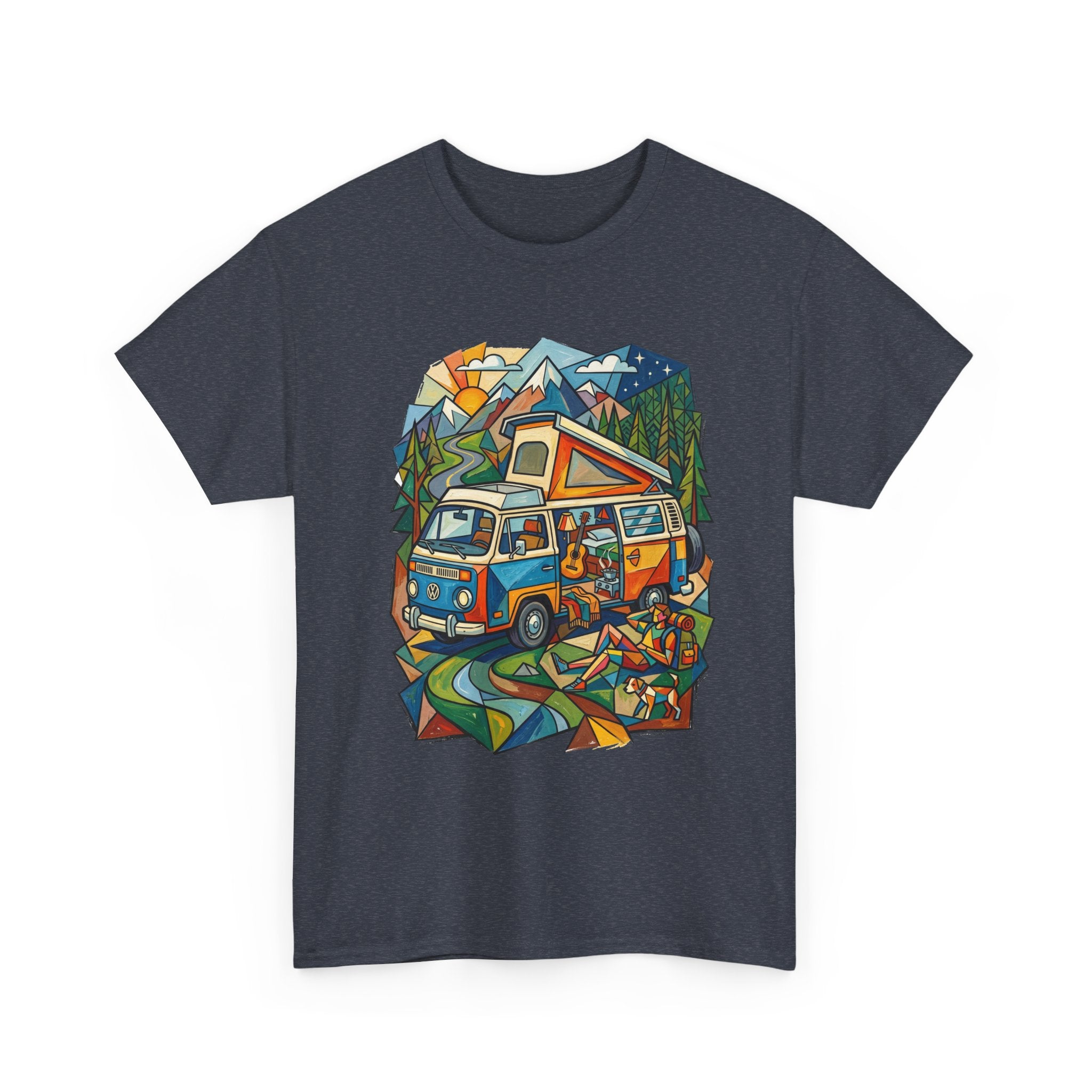 Van Life Camper Van T-Shirt – Retro Mountain Adventure Tee