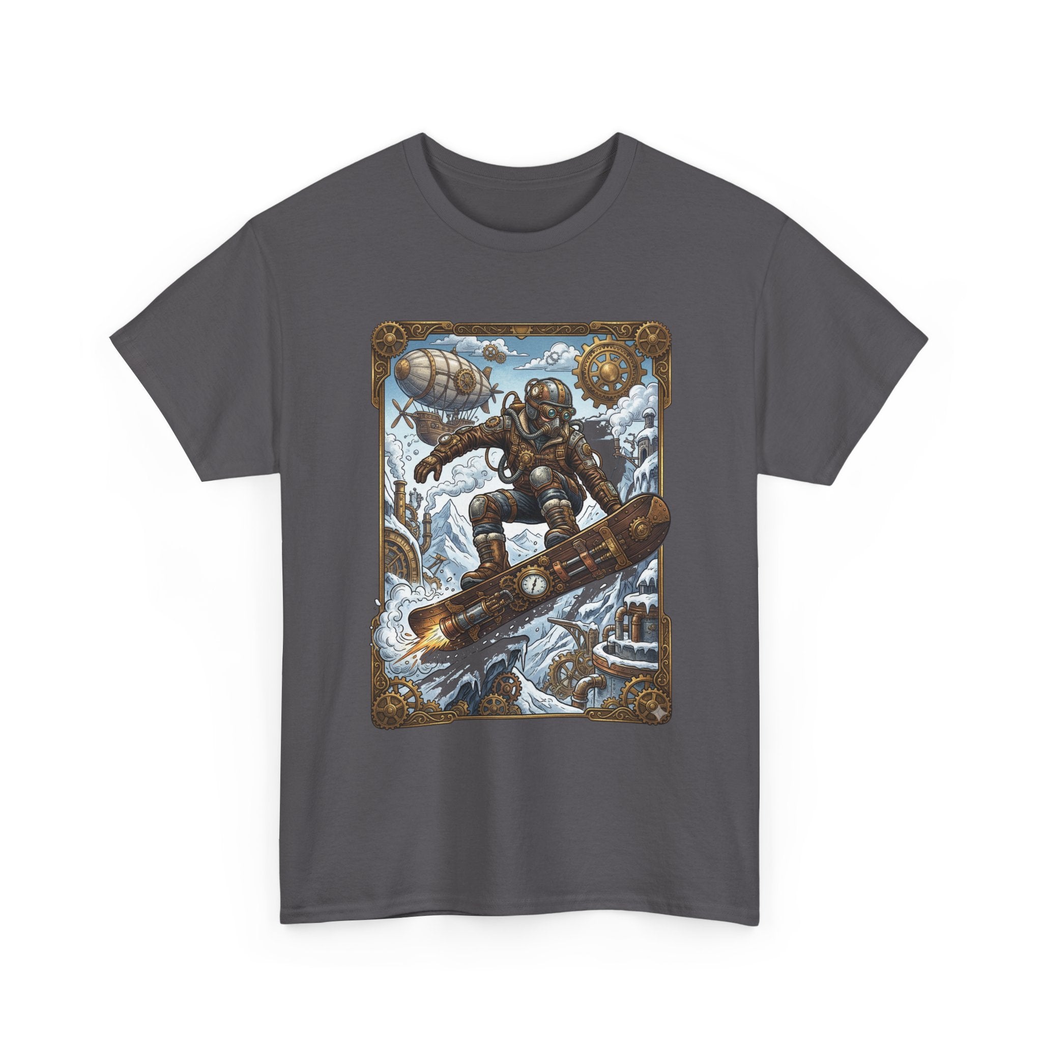 Steampunk Snowboarder Tee — Vintage Deep-Sea Snowboarding Graphic Shirt
