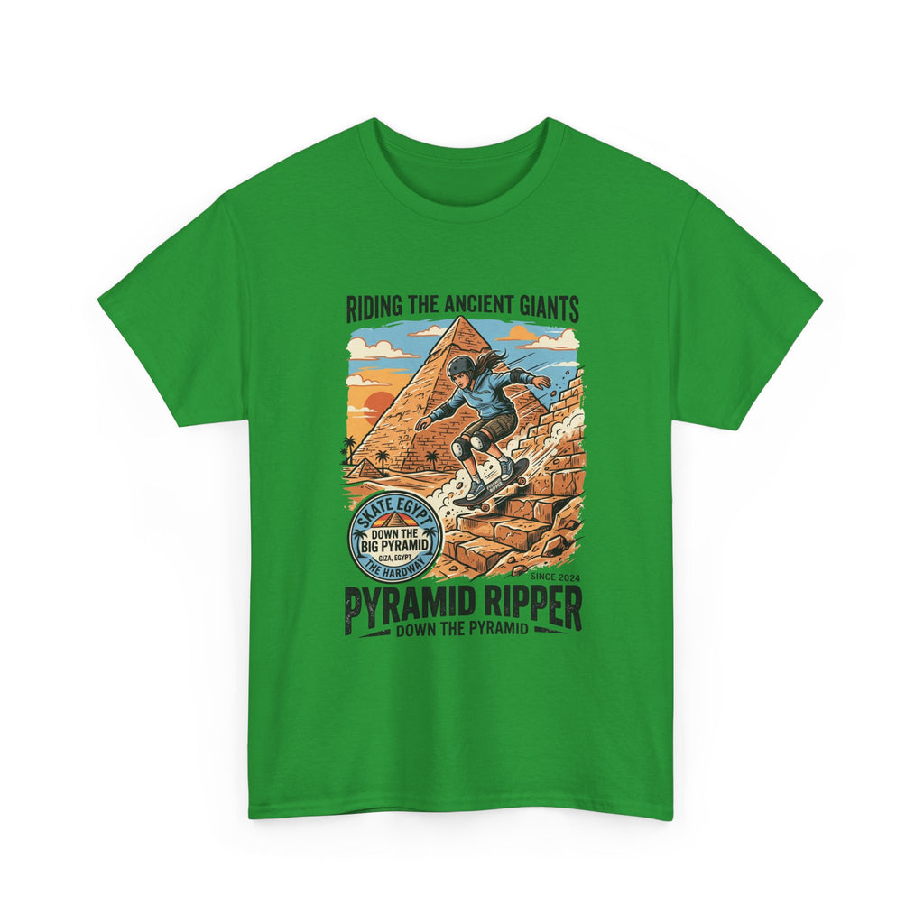 Pyramid Skateboarder T-Shirt — 'Riding the Ancient Giants' Vintage Surf Graphic