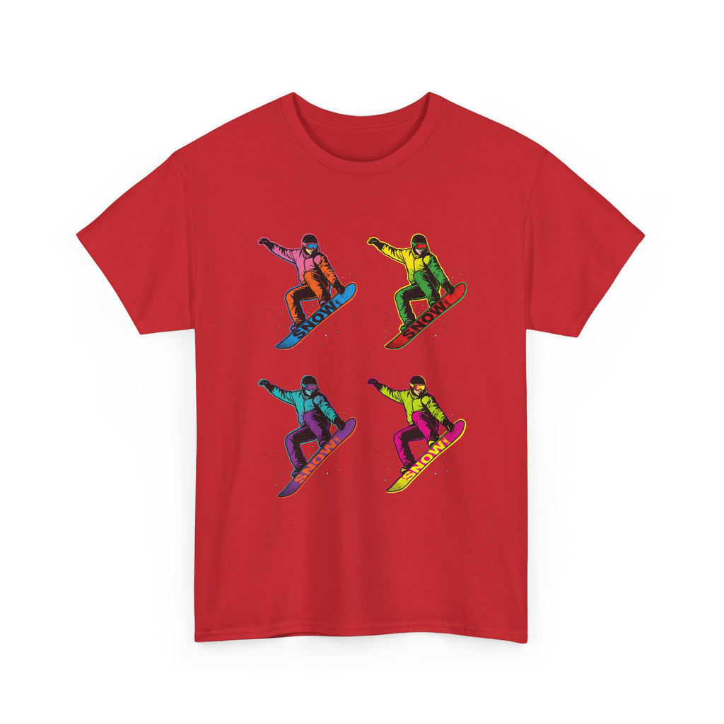 Snowboarder Pop Art T-Shirt – Colorful Retro Snowboarding Graphic Tee