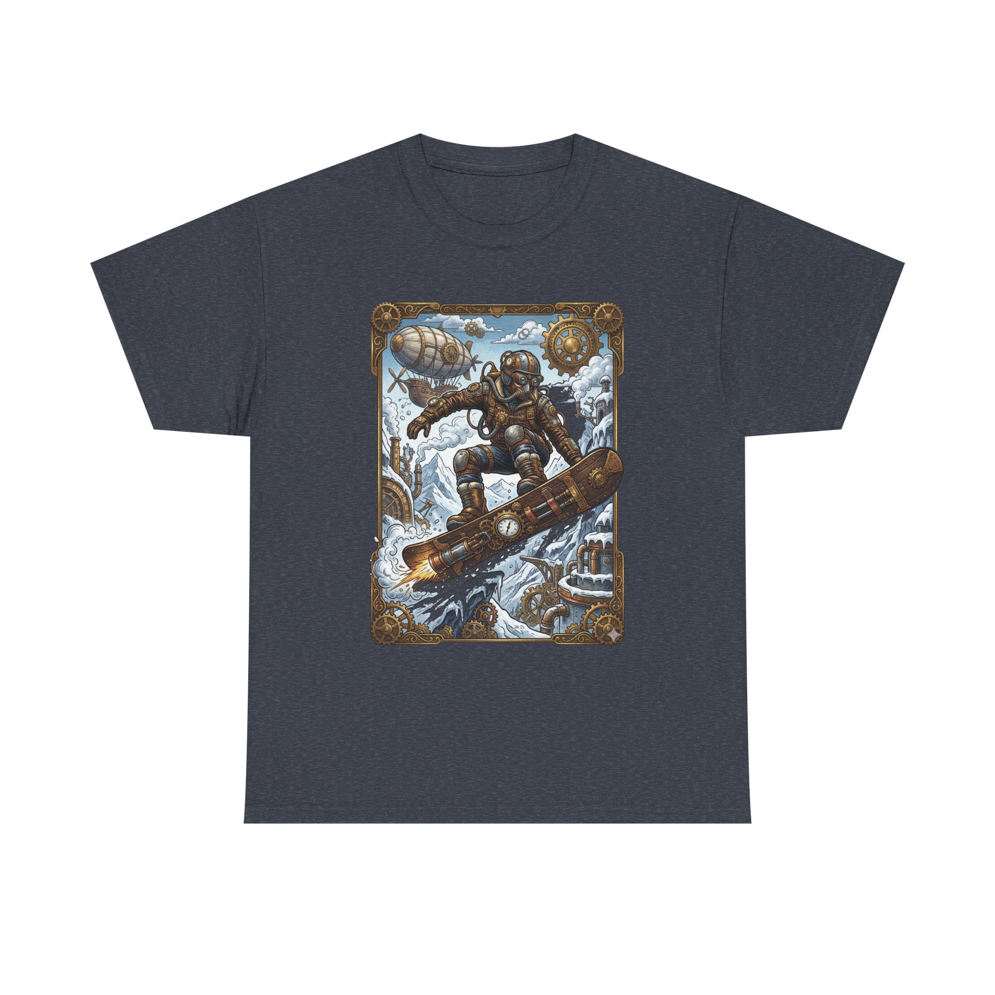 Steampunk Snowboarder Tee — Vintage Deep-Sea Snowboarding Graphic Shirt