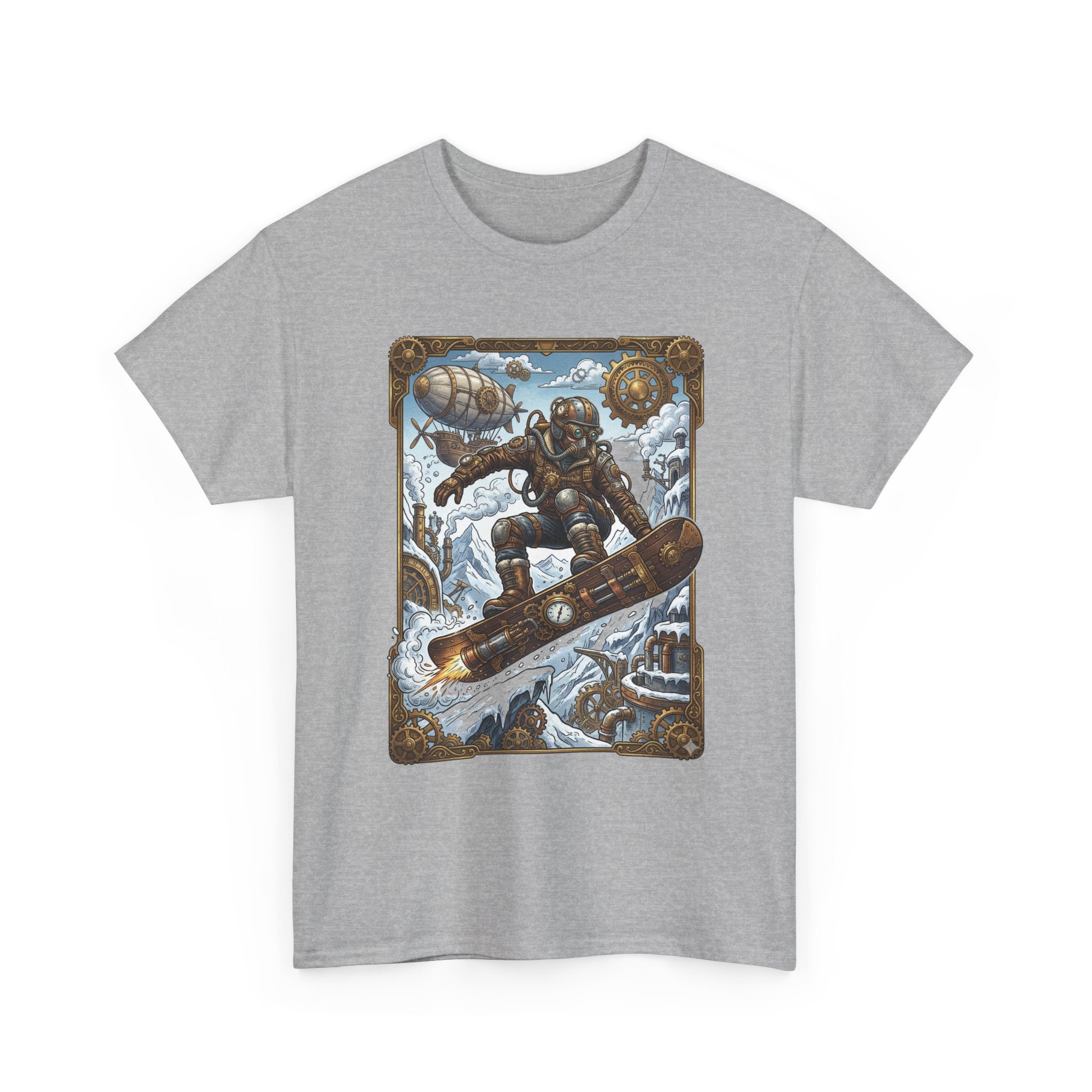 Steampunk Snowboarder Tee — Vintage Deep-Sea Snowboarding Graphic Shirt