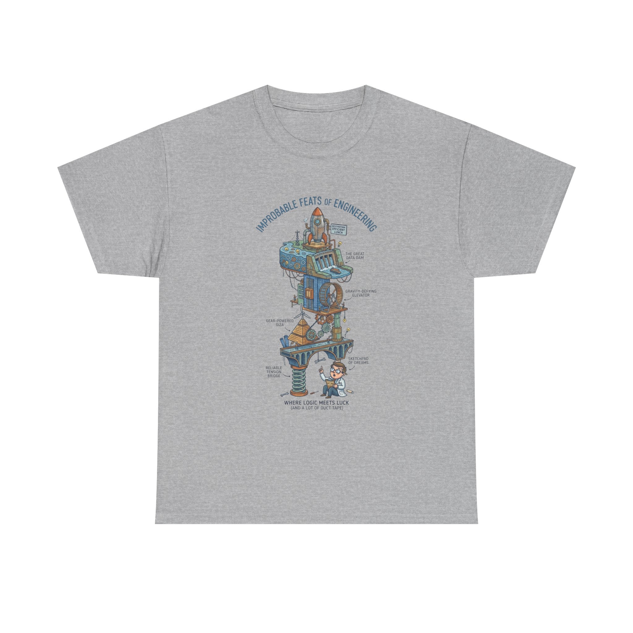 Engineering Feats T‑Shirt — Engineering Diagram Tee