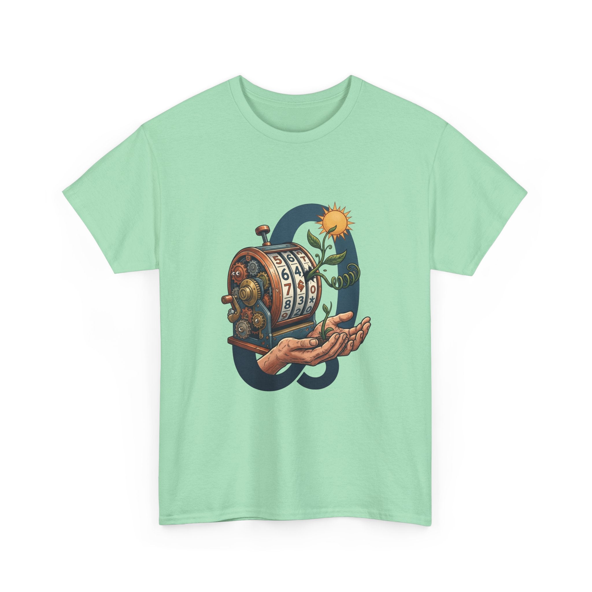 Vintage Slot Machine Tee — Retro Casino Art T-Shirt with Sunflower. idk
