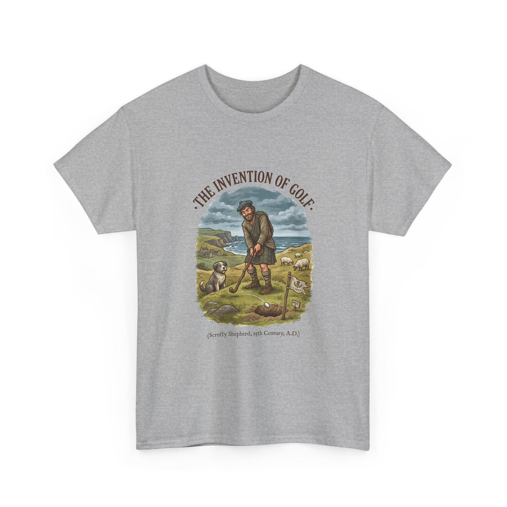 The Invention of Golf T-Shirt — Vintage Golfer Illustration Tee