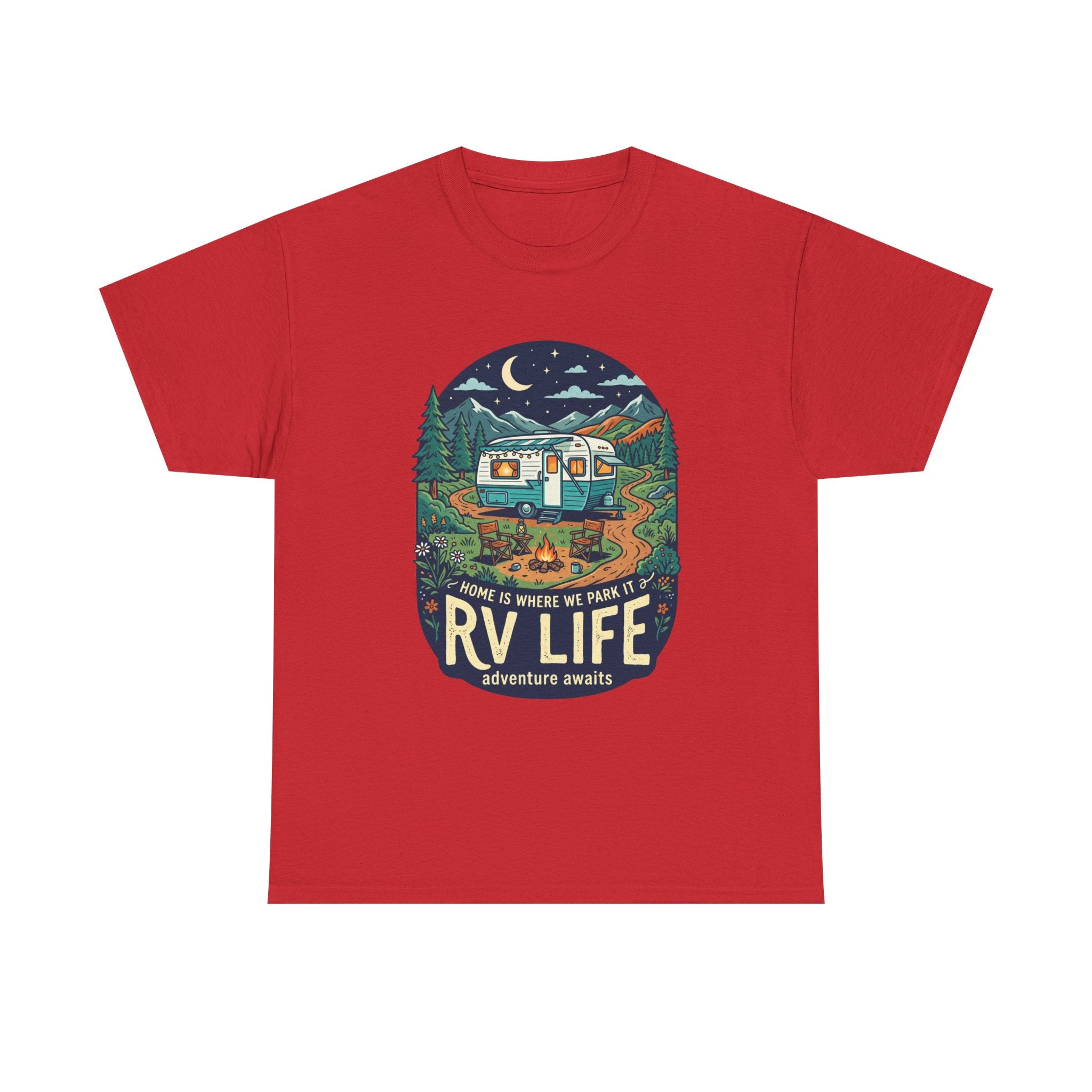 RV Life T-Shirt — Retro Camper Graphic Tee (“Home Is Where We Park It”)