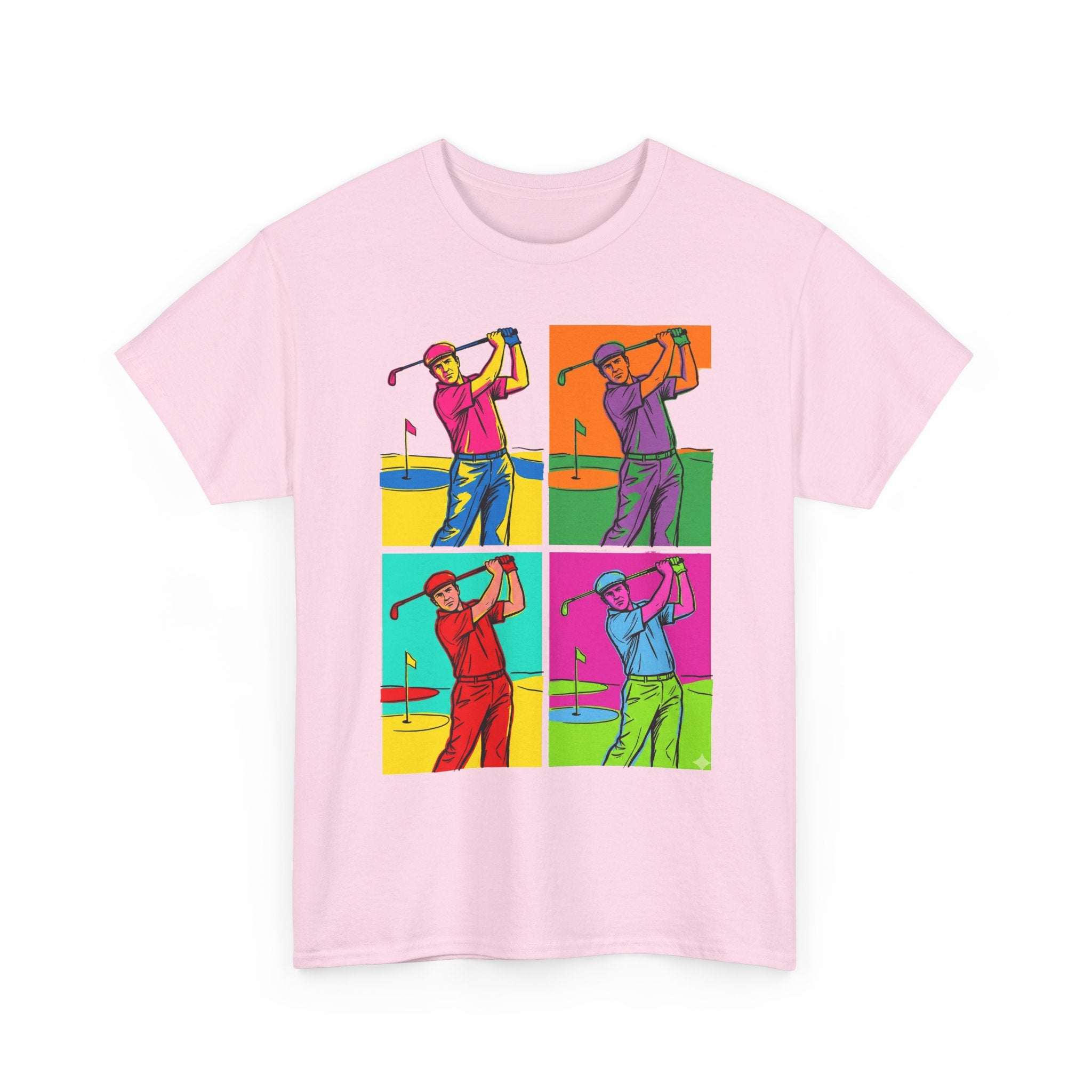 Golf Pop Art T-Shirt — Colorful Golfer Swing Graphic Tee