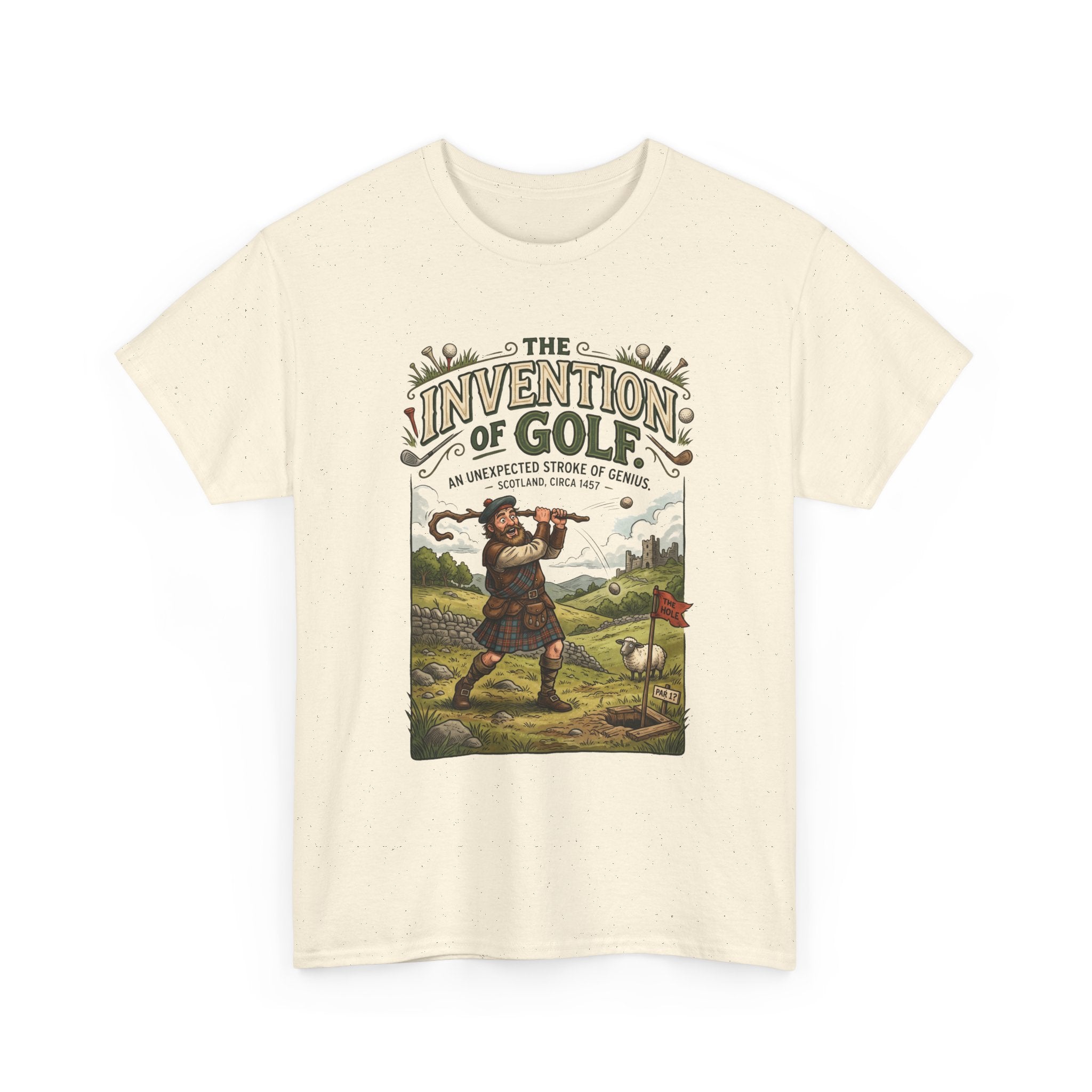 Golf Tee — 'The Invention of Golf' Vintage Golfing Graphic Shirt