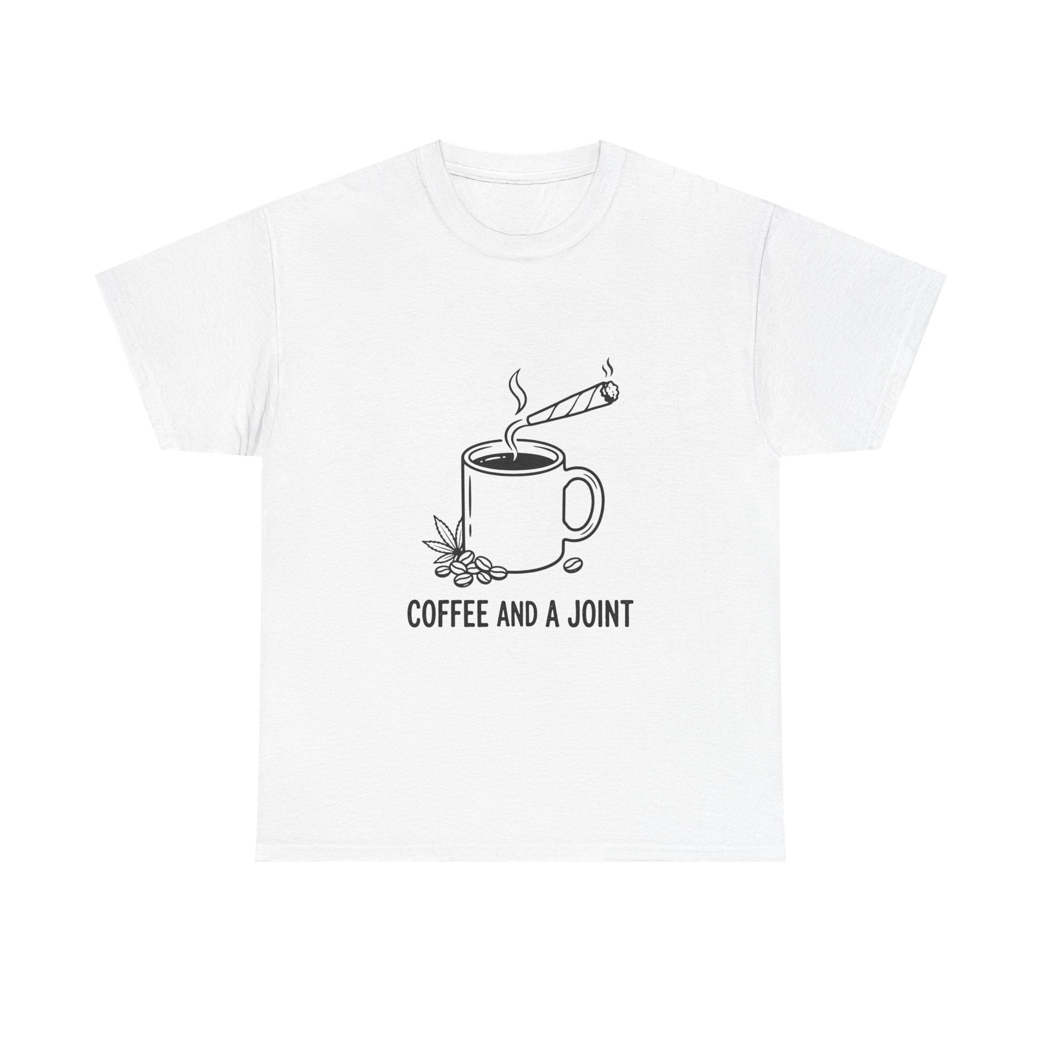 Coffee and a Joint Tee — Cannabis Coffee Minimalist T‑Shirt