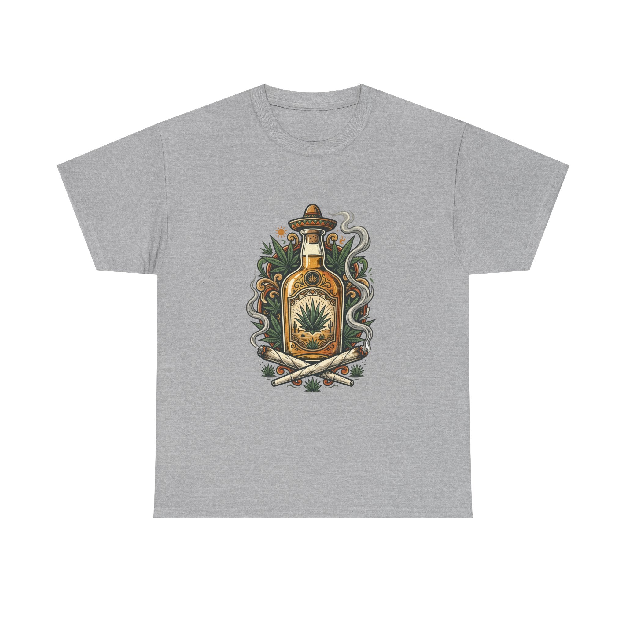 Tequila Bottle Graphic Tee — Agave Spirit Illustration T-Shirt