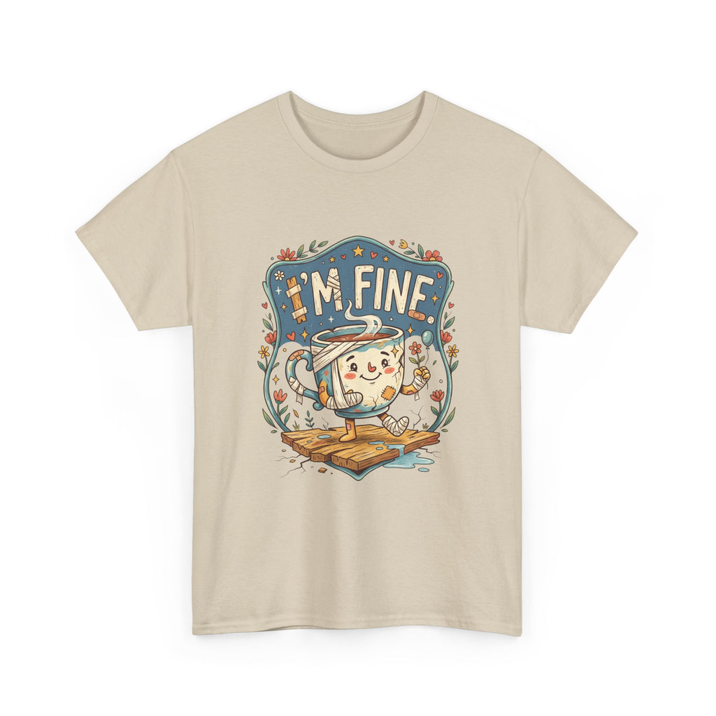 T-Shirt - 'I'm Fine' Cute Kettle Graphic Tee, Cozy Tea Lover Gift