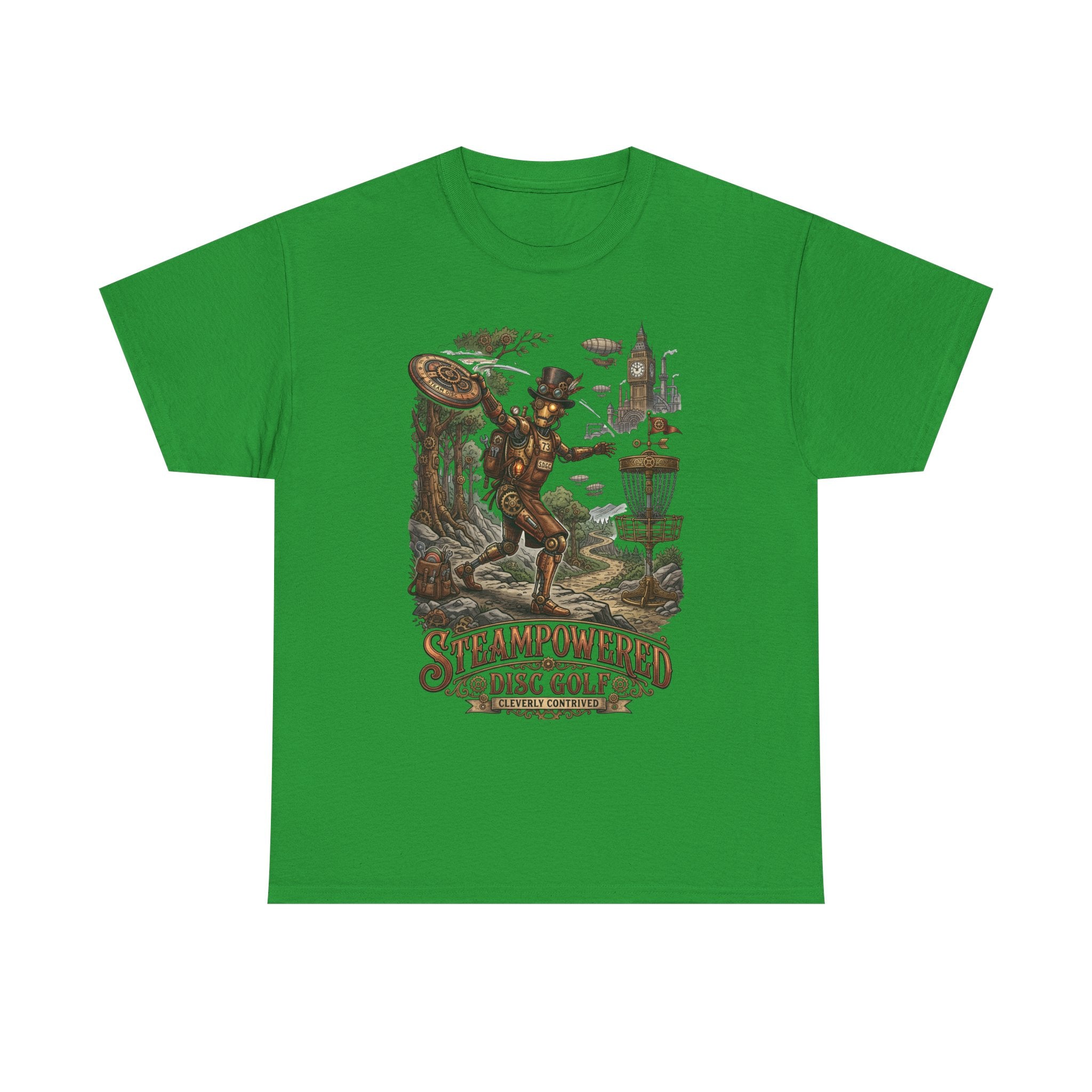 Steampunk Disc Golf T-Shirt – "Steampowered Disc Golf" Vintage Style