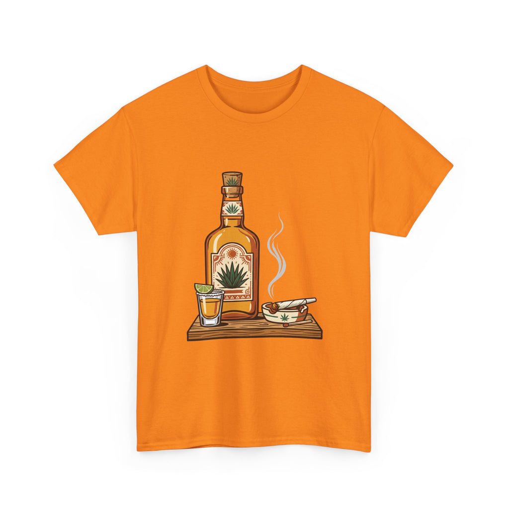 Tequila & A joint Tee — Bottle, Shot Glass & joint Graphic Shirt