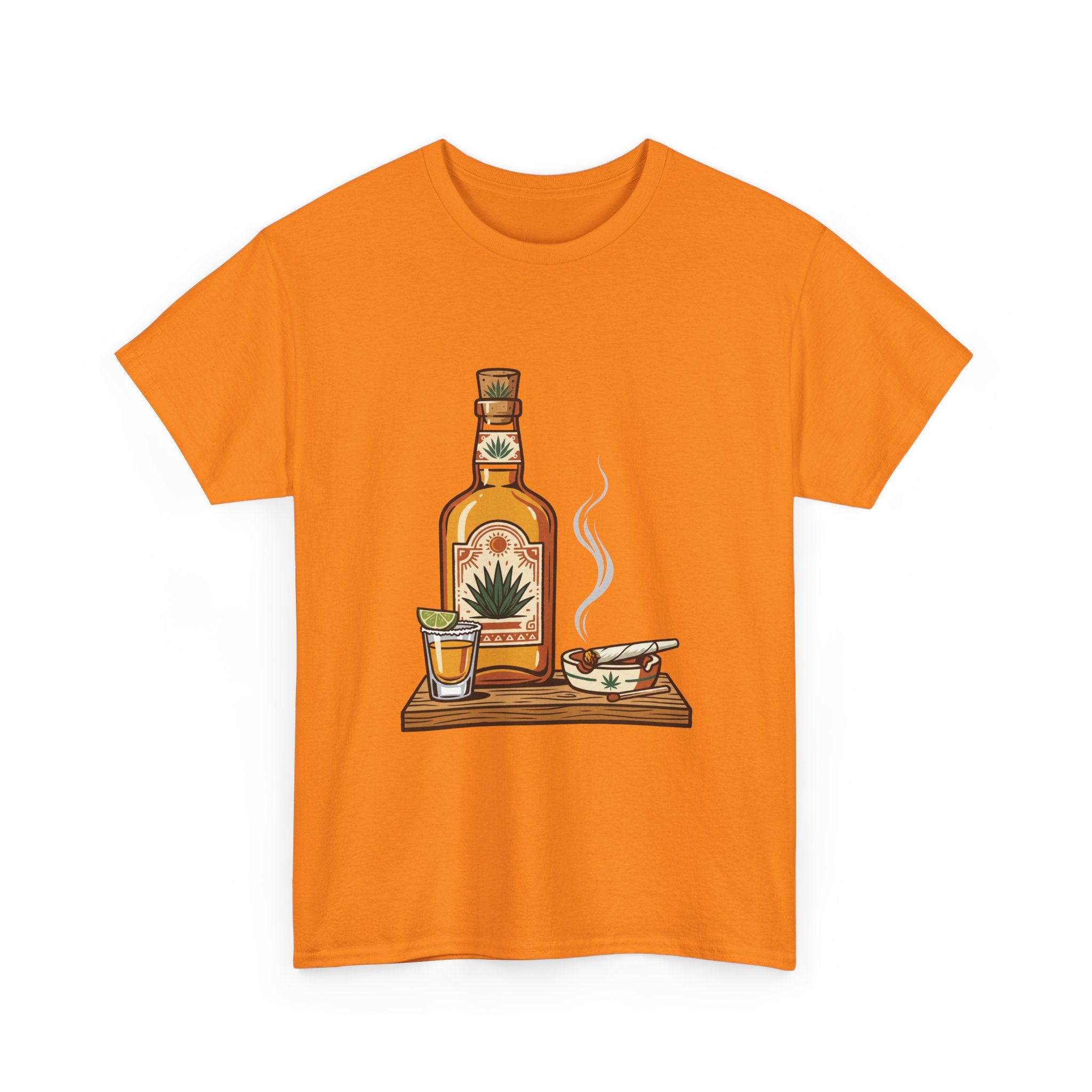 Tequila & A joint Tee — Bottle, Shot Glass & joint Graphic Shirt