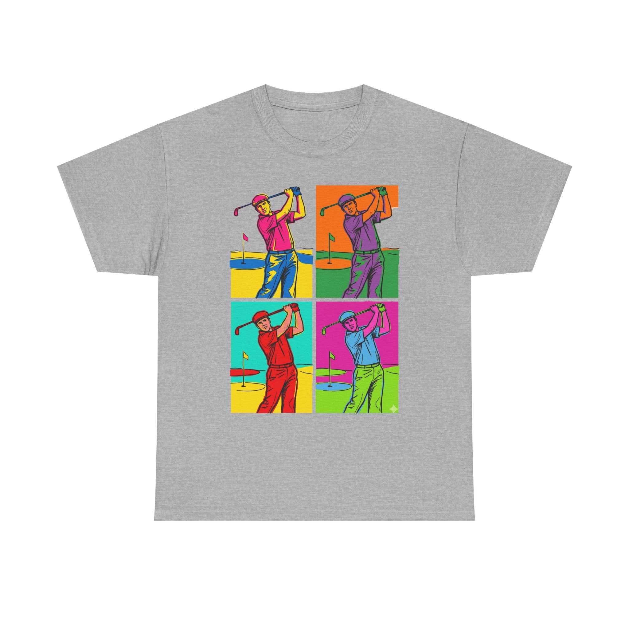 Golf Pop Art T-Shirt — Colorful Golfer Swing Graphic Tee