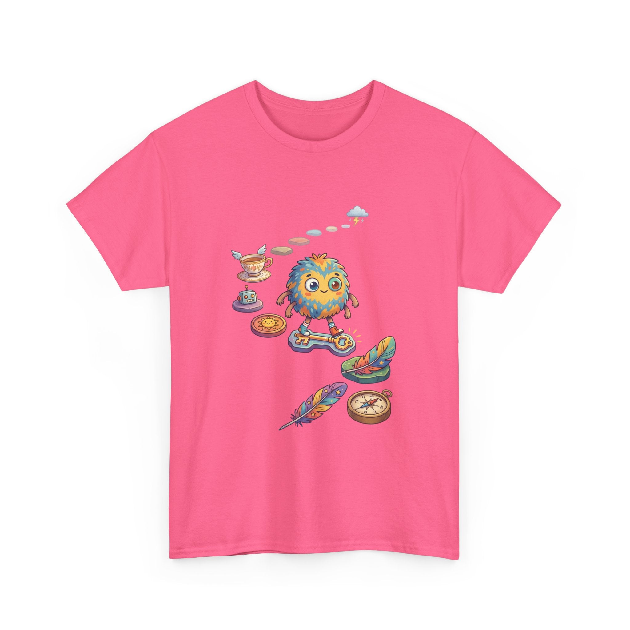 T-Shirt — Whimsical Cosmic Creature with Ritual Objects Graphic Tee