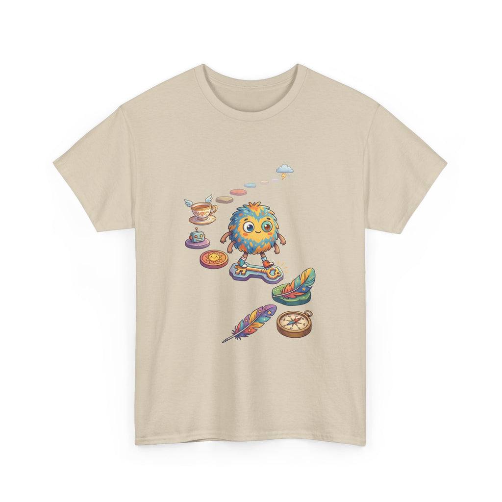 T-Shirt — Whimsical Cosmic Creature with Ritual Objects Graphic Tee