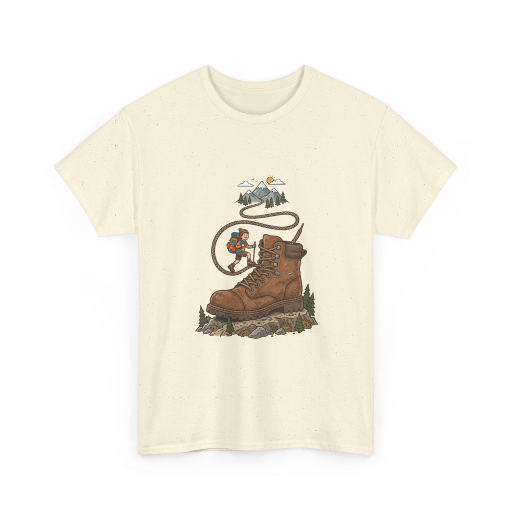 Hiking Boot Adventure Graphic Tee — Outdoor Trail Camper Shirt