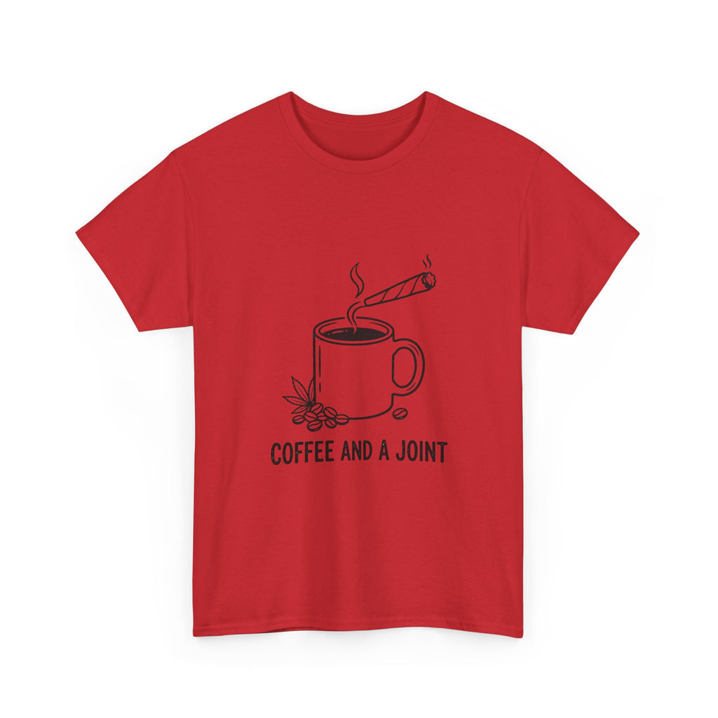 Coffee and a Joint Tee — Cannabis Coffee Minimalist T‑Shirt
