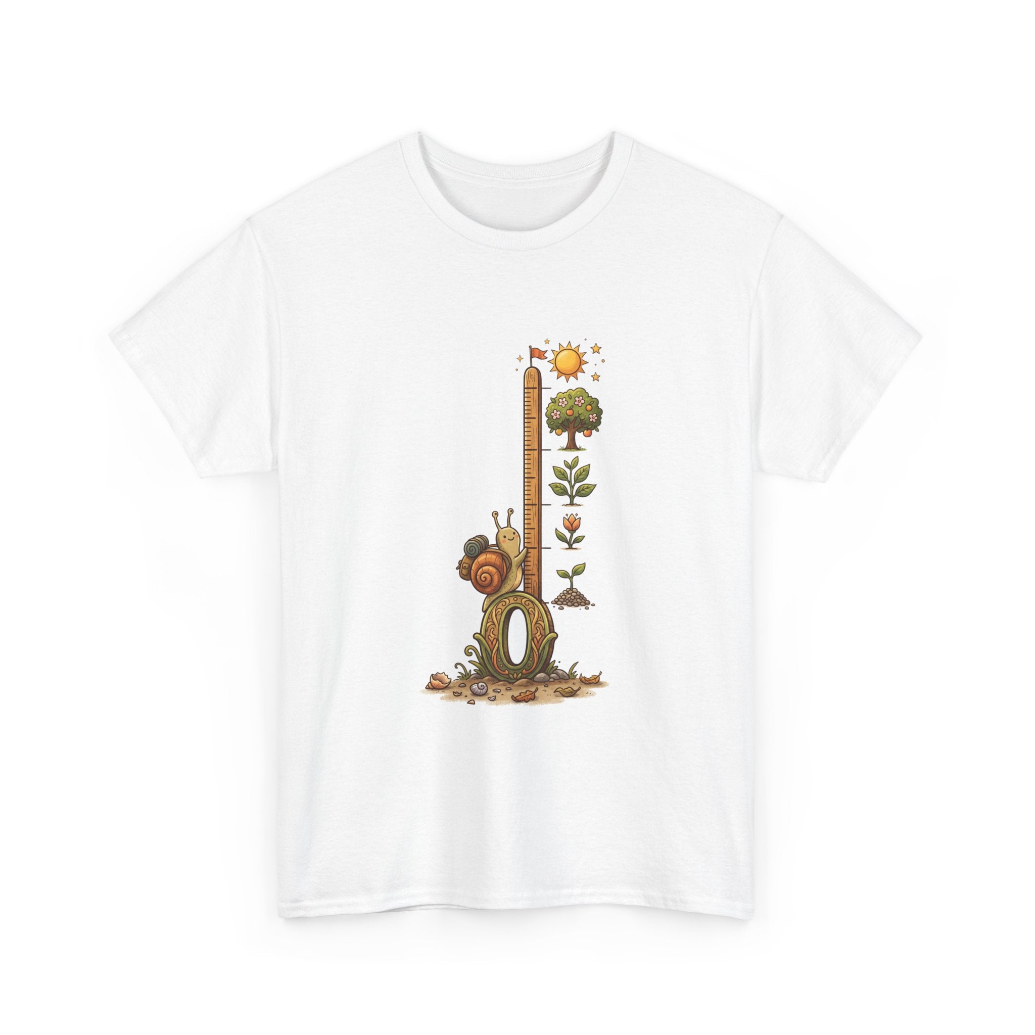 Growth Meter Graphic Tee — Cute Bear Planting Height Chart T-Shirt