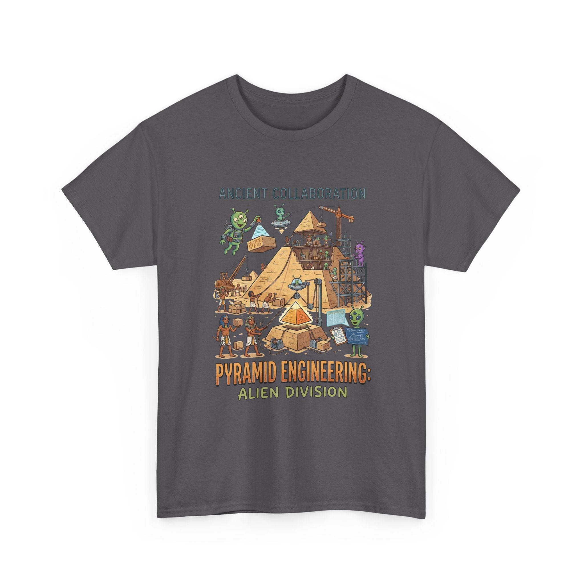 Pyramid Engineering Tee — "Ancient Collaboration" Alien Division Graphic Shirt
