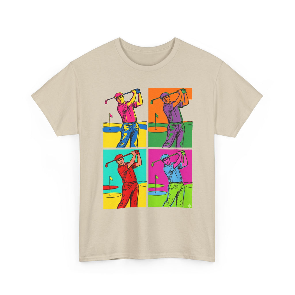 Golf Pop Art T-Shirt — Colorful Golfer Swing Graphic Tee