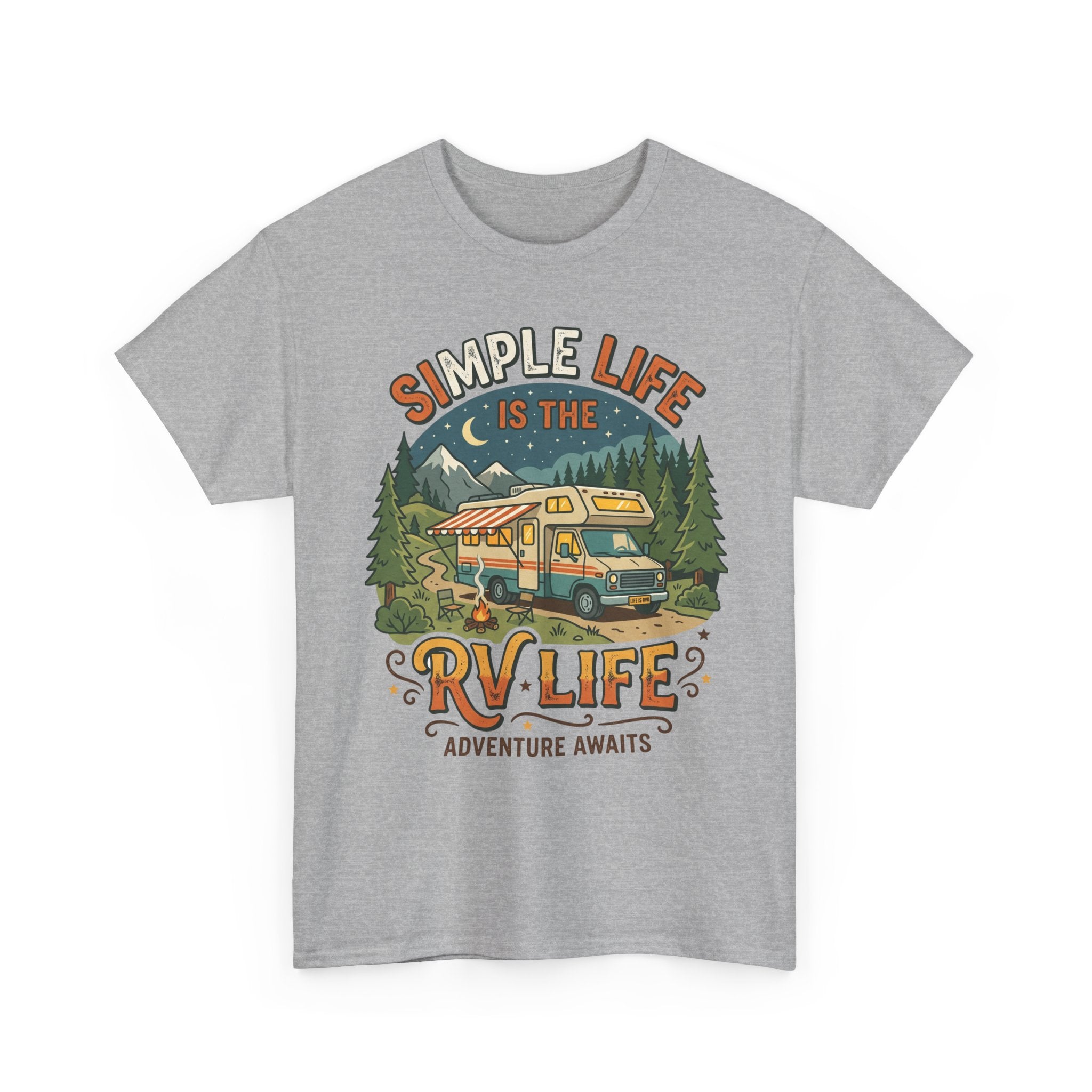 RV Life T‑Shirt — "Simple Life is the RV Life: Adventure Awaits" Camping Graphic Tee