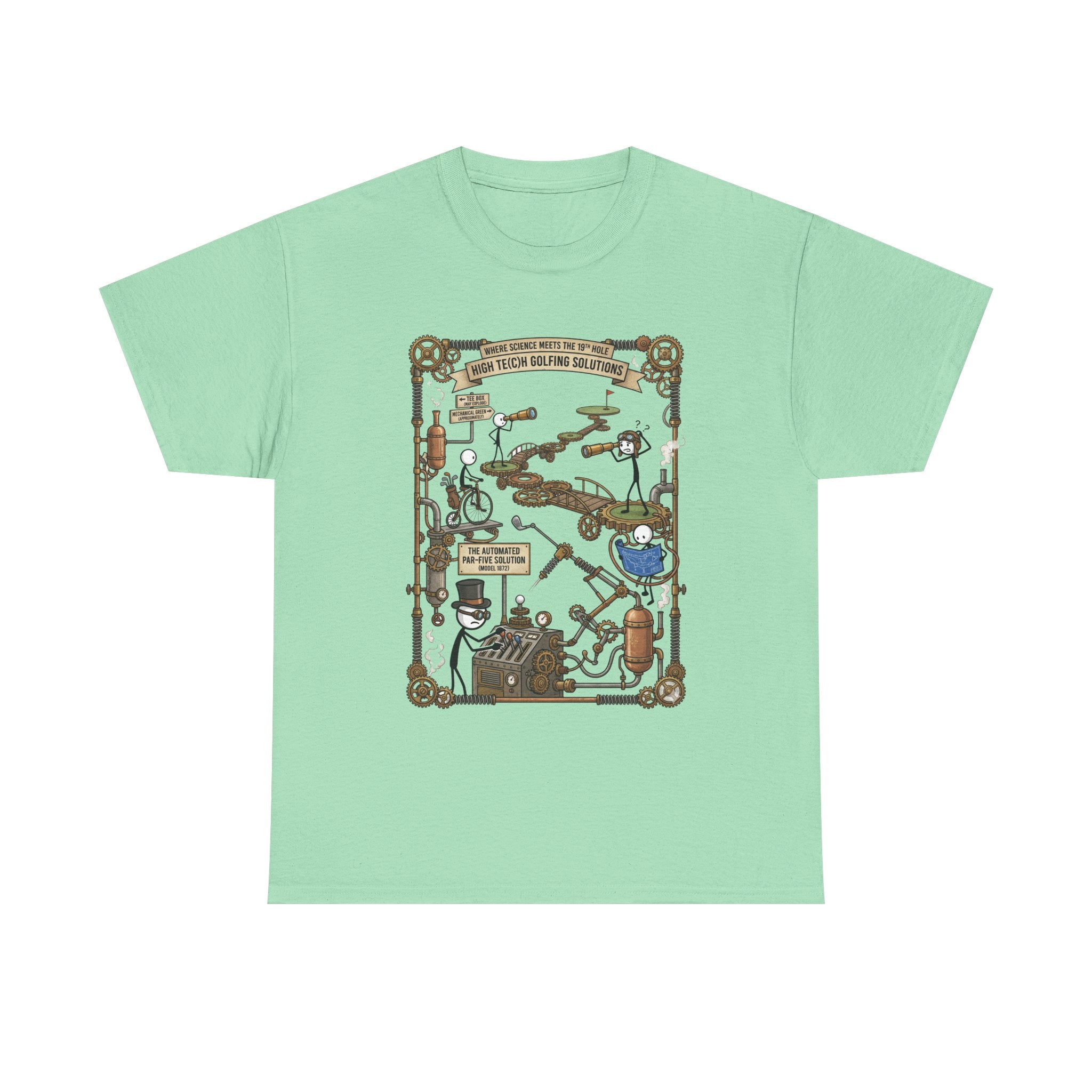 Steampunk Golf — ‘How To Make Par’ Vintage Contraption T-Shirt