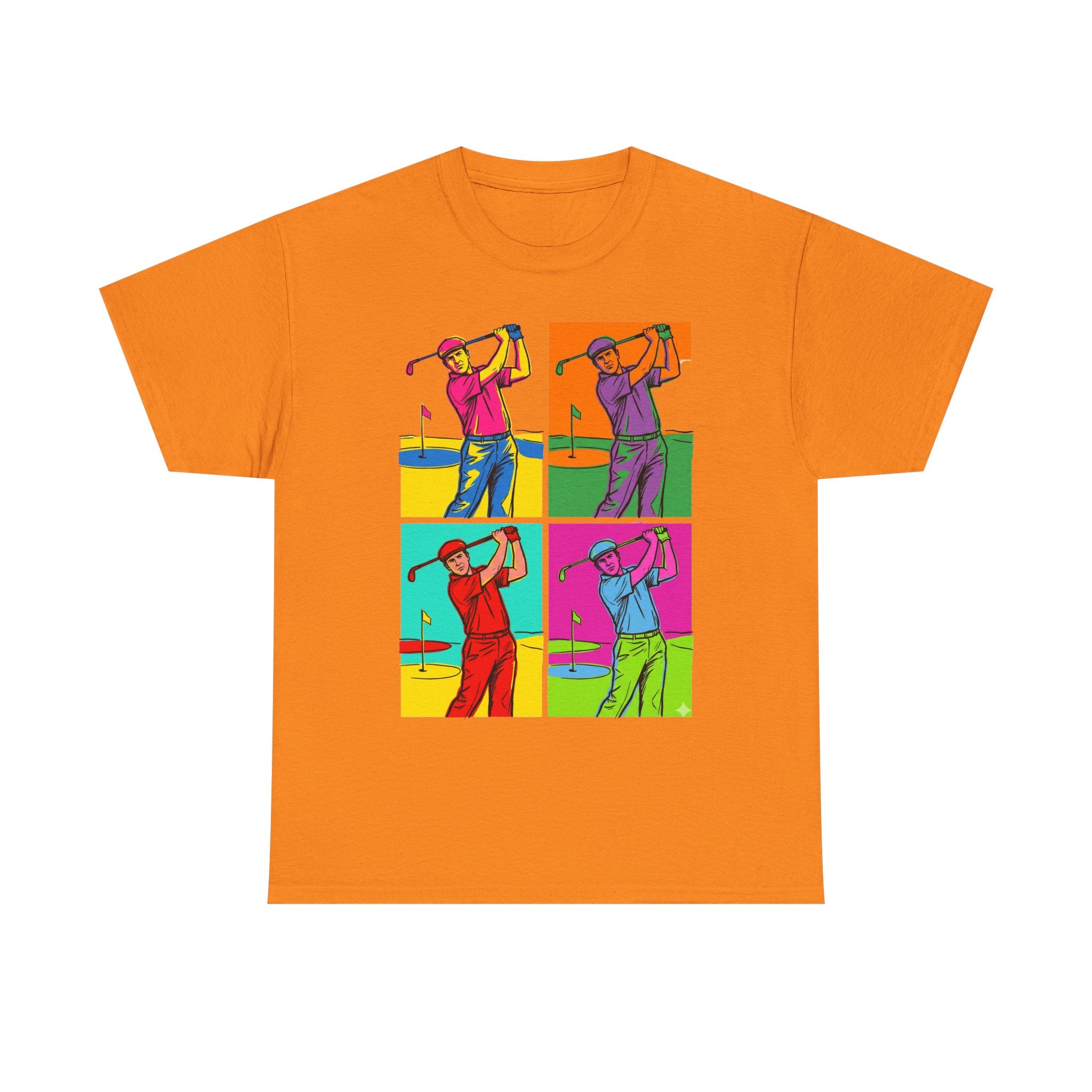 Golf Pop Art T-Shirt — Colorful Golfer Swing Graphic Tee
