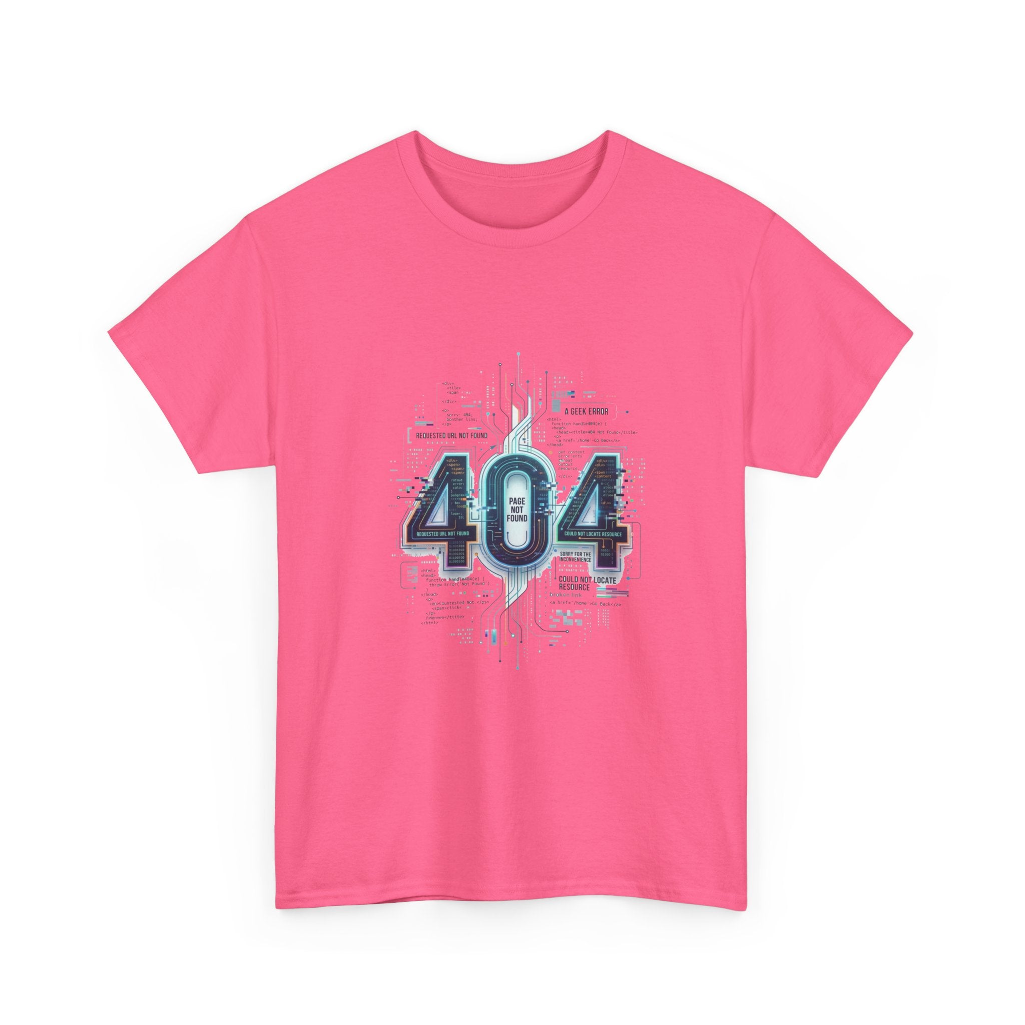 404 Error Tech Graphic Tee — Retro Cyber Glitch Computer Shirt