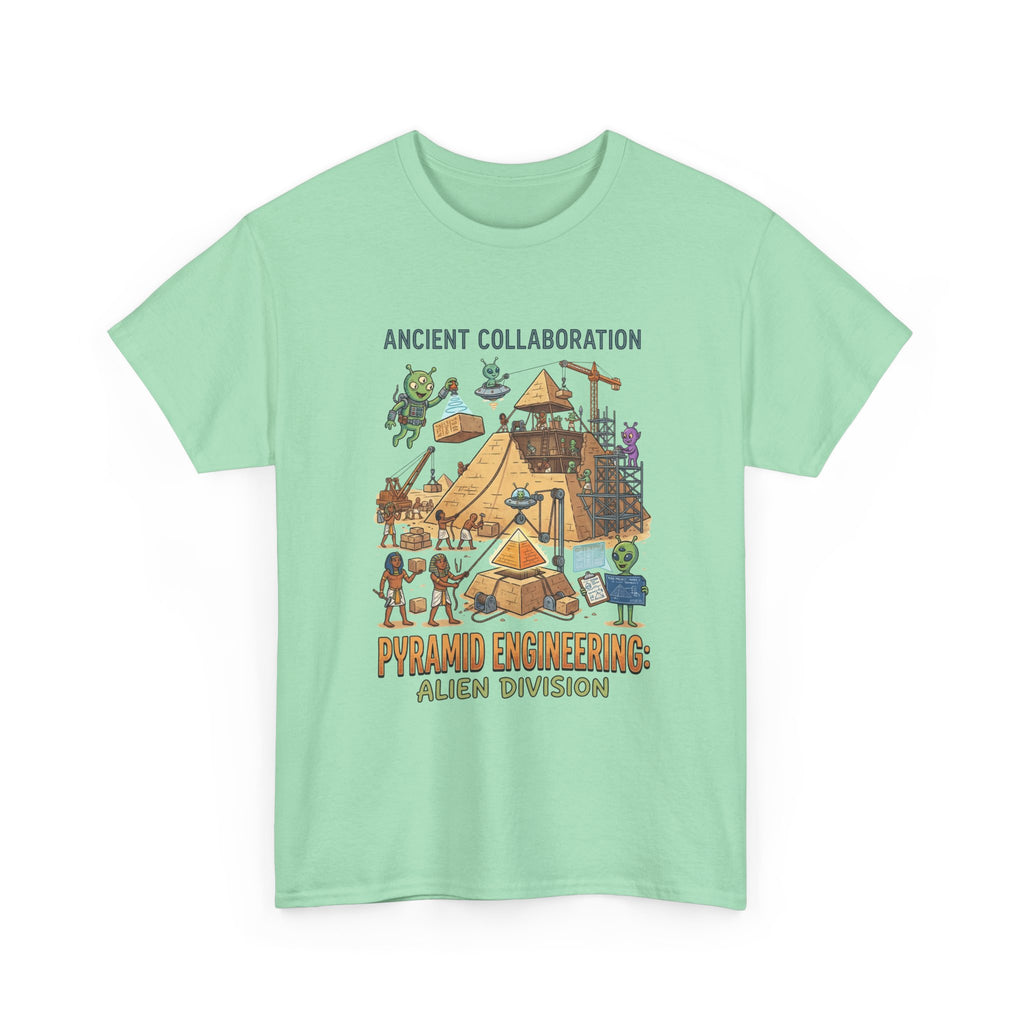 Pyramid Engineering Tee — "Ancient Collaboration" Alien Division Graphic Shirt
