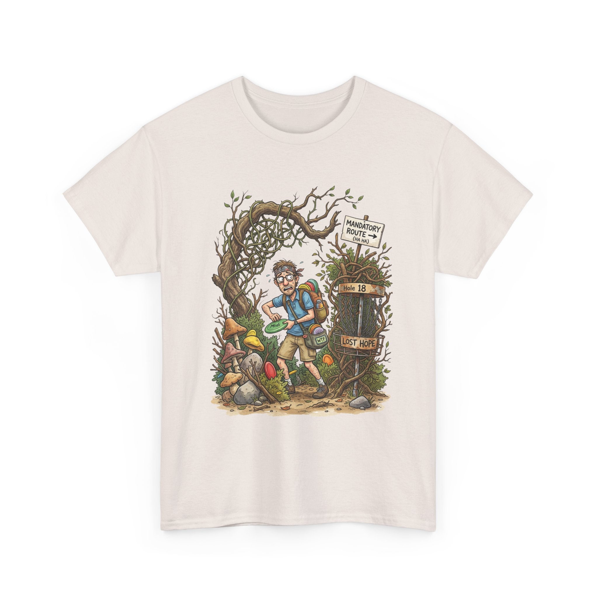 Disc Golf Graphic Tee — "Lost But Loving It" Outdoor Adventure T-Shirt
