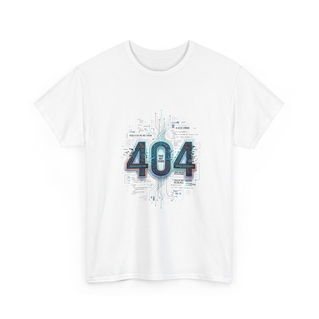 404 Error Tech Graphic Tee — Retro Cyber Glitch Computer Shirt