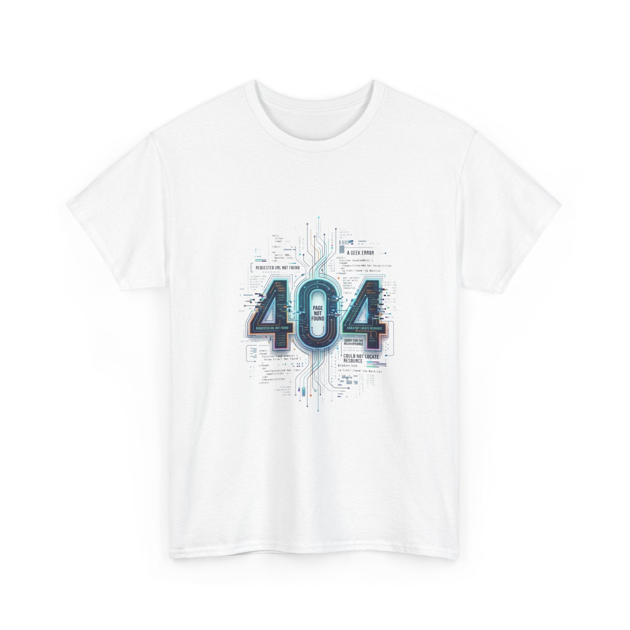 404 Error Tech Graphic Tee — Retro Cyber Glitch Computer Shirt