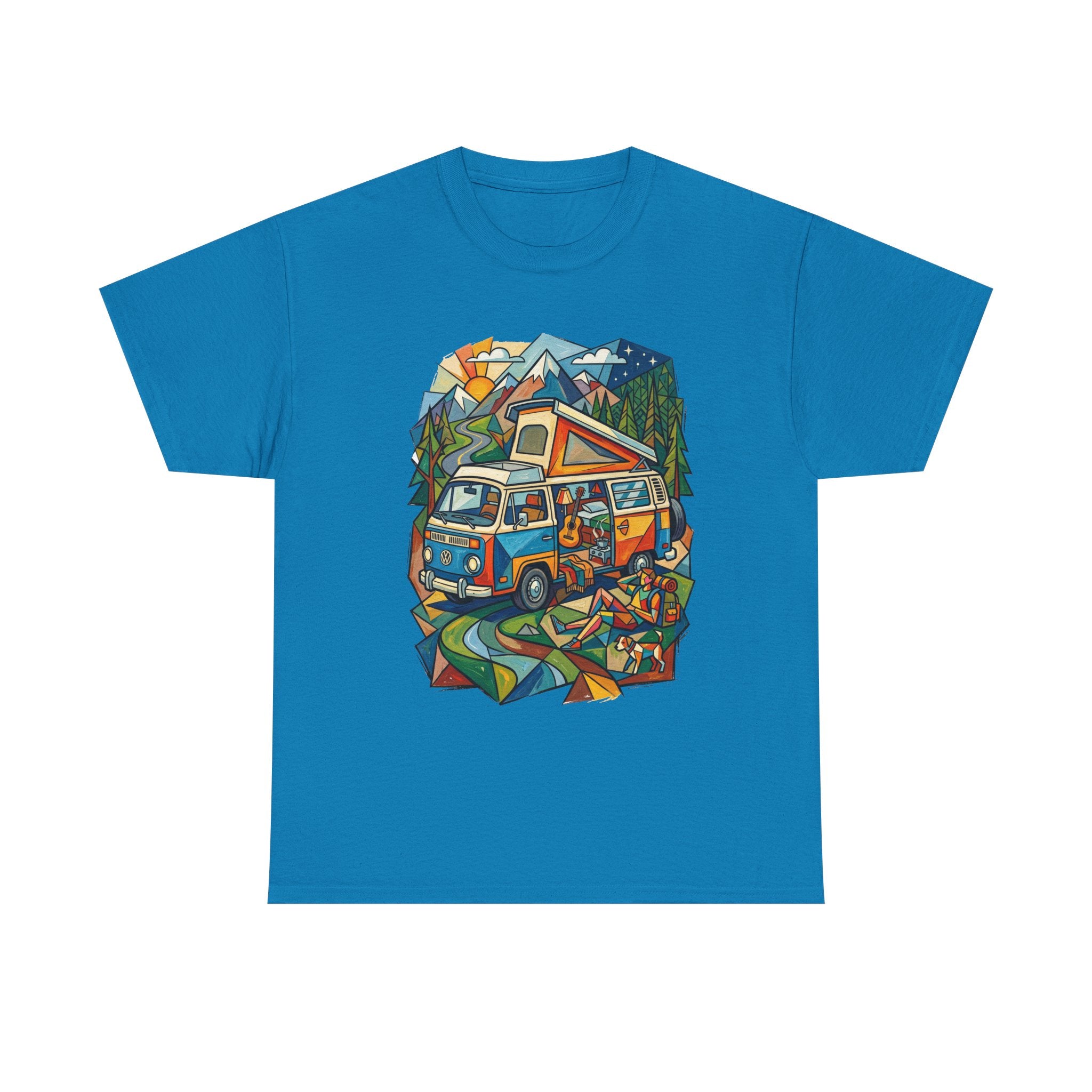 Van Life Camper Van T-Shirt – Retro Mountain Adventure Tee