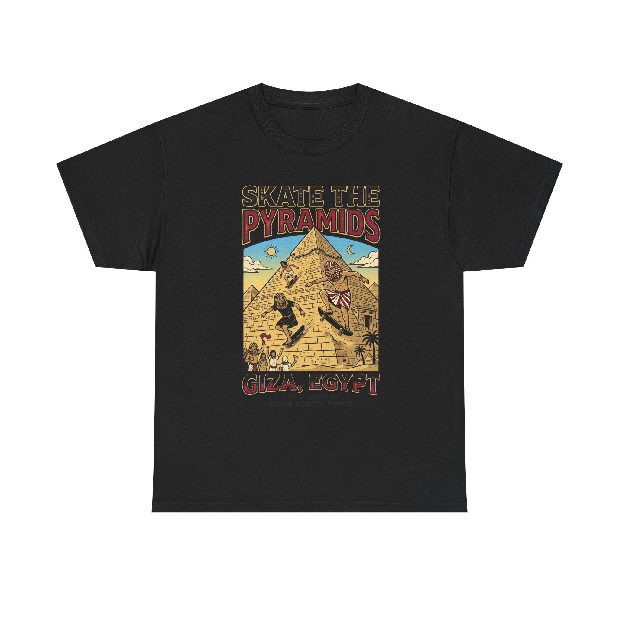 Skate The Pyramids Tee — Giza Egypt Skateboarding Graphic T-Shirt