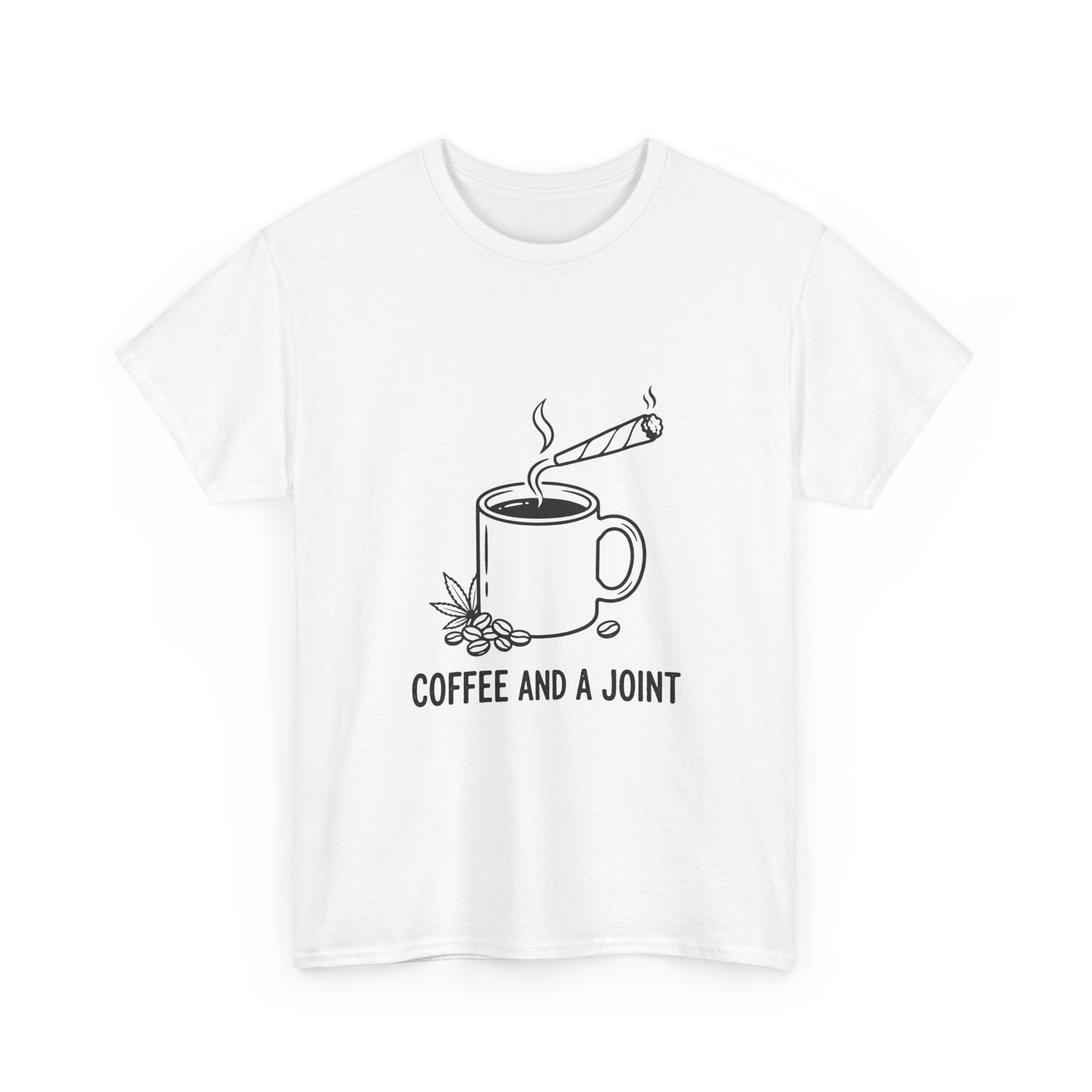 Coffee and a Joint Tee — Cannabis Coffee Minimalist T‑Shirt