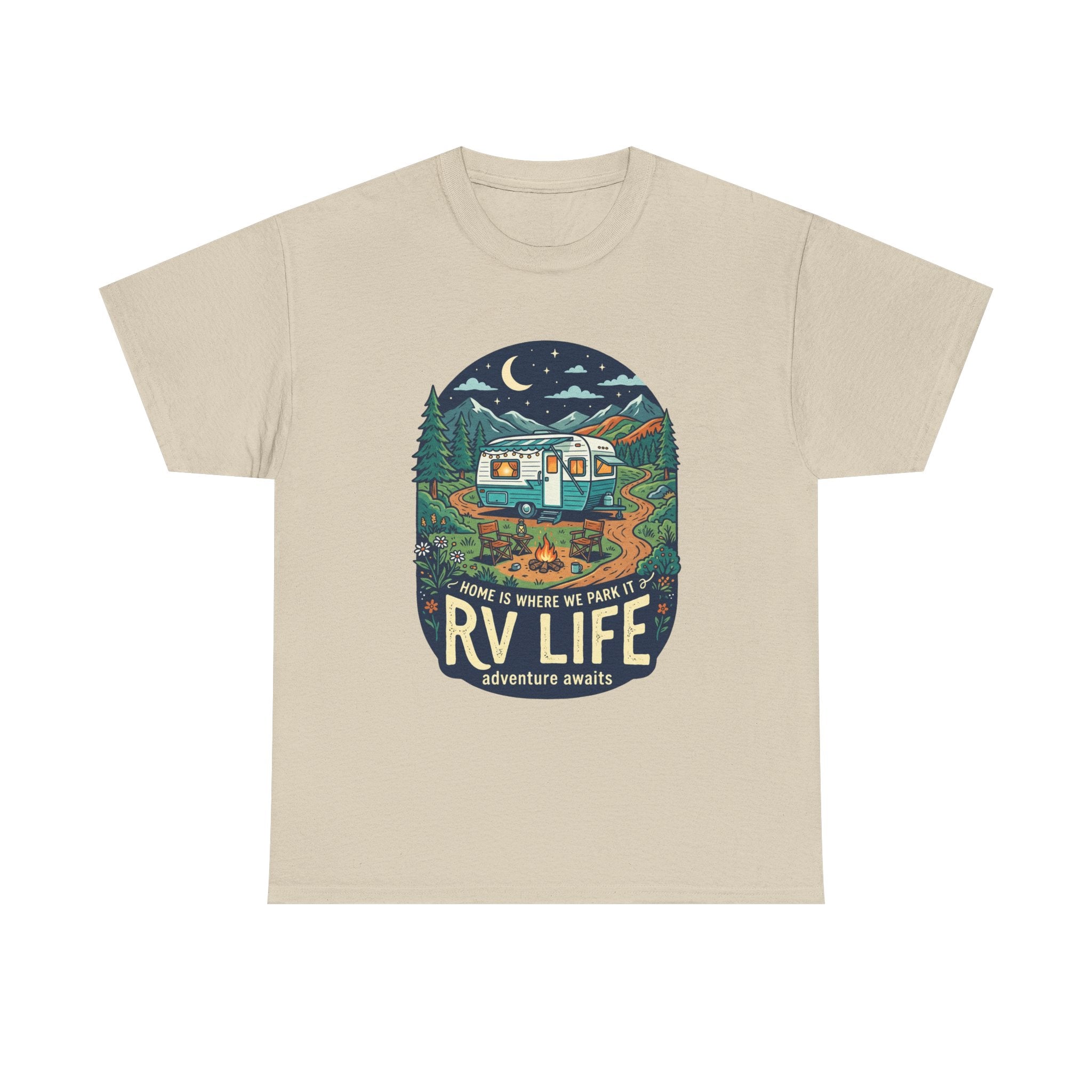 RV Life T-Shirt — Retro Camper Graphic Tee (“Home Is Where We Park It”)