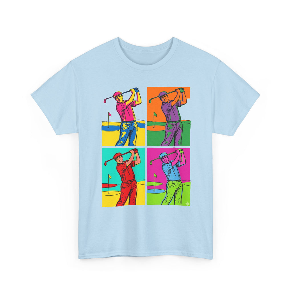 Golf Pop Art T-Shirt — Colorful Golfer Swing Graphic Tee