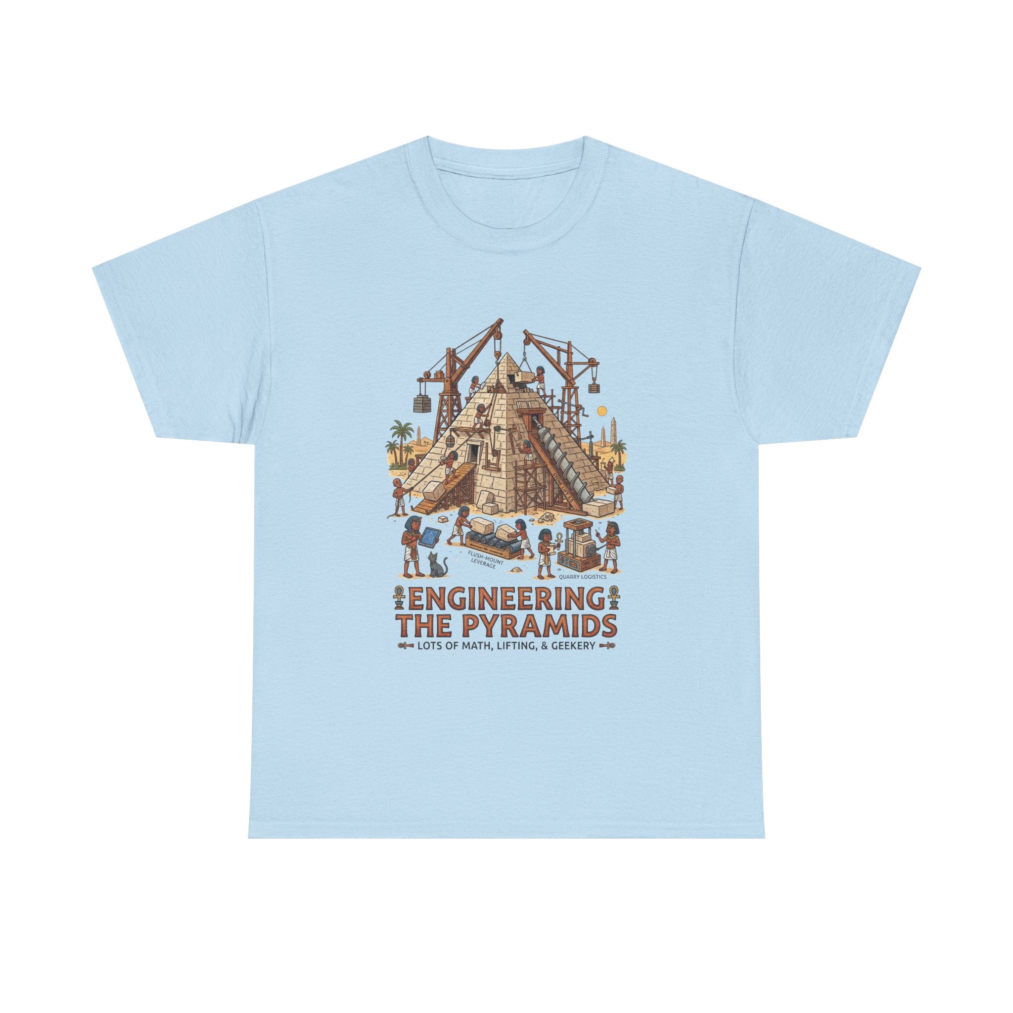 Pyramids Engineering T-Shirt – Vintage Egypt Construction Graphic Tee