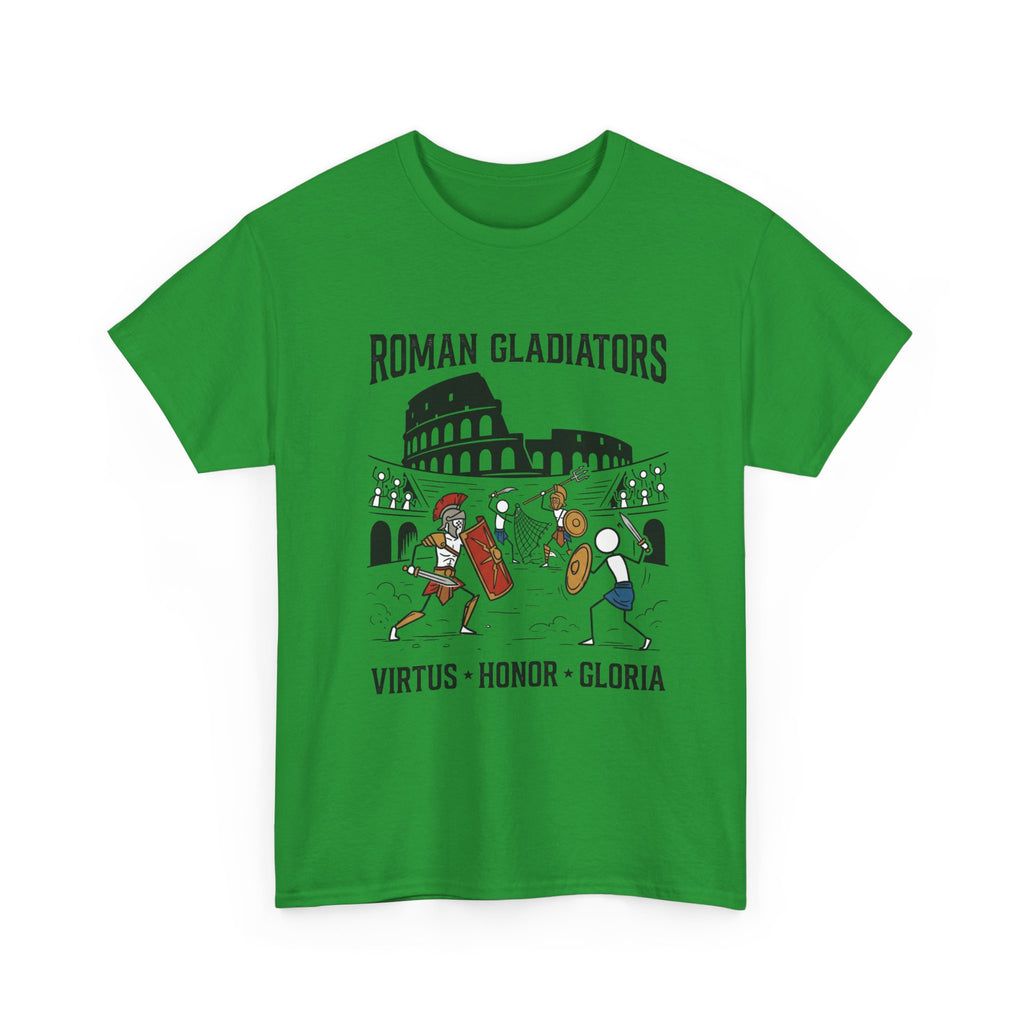 Roman Gladiators T-Shirt — Colosseum Design with "Virtus • Honor • Gloria"