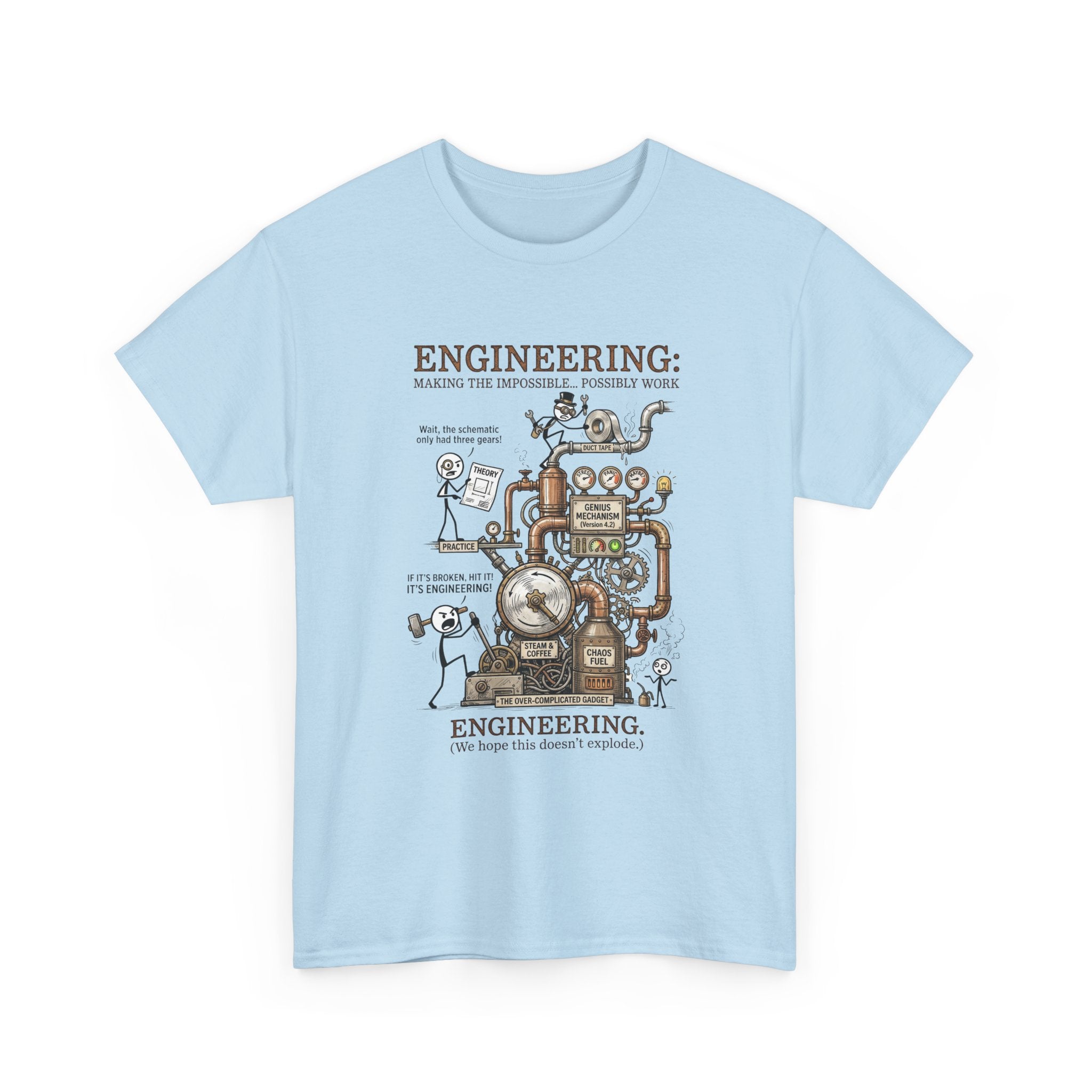 Engineering T‑Shirt – Coffee Diagram Tee (Funny "Engineering: Making the Impossible Work")
