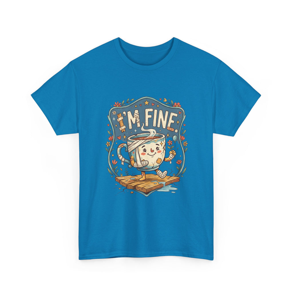T-Shirt - 'I'm Fine' Cute Kettle Graphic Tee, Cozy Tea Lover Gift