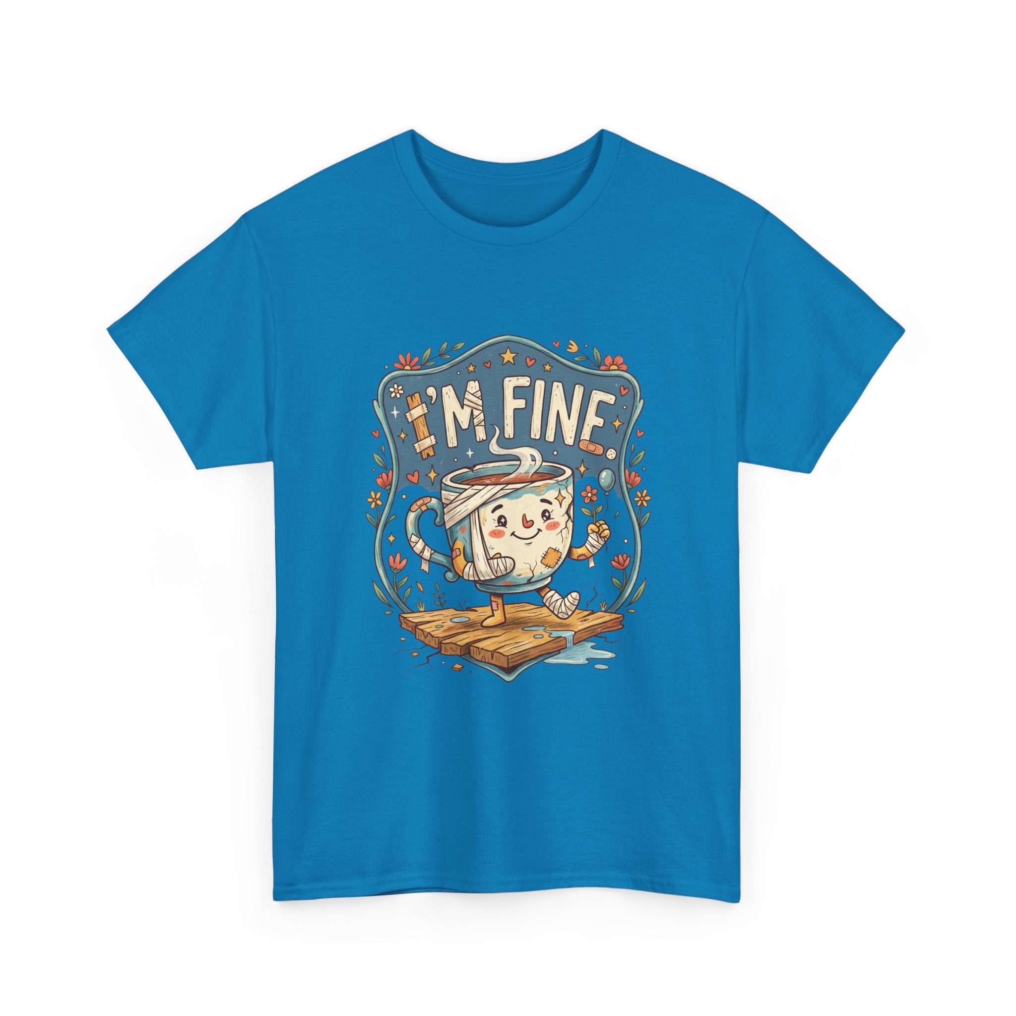 T-Shirt - 'I'm Fine' Cute Kettle Graphic Tee, Cozy Tea Lover Gift
