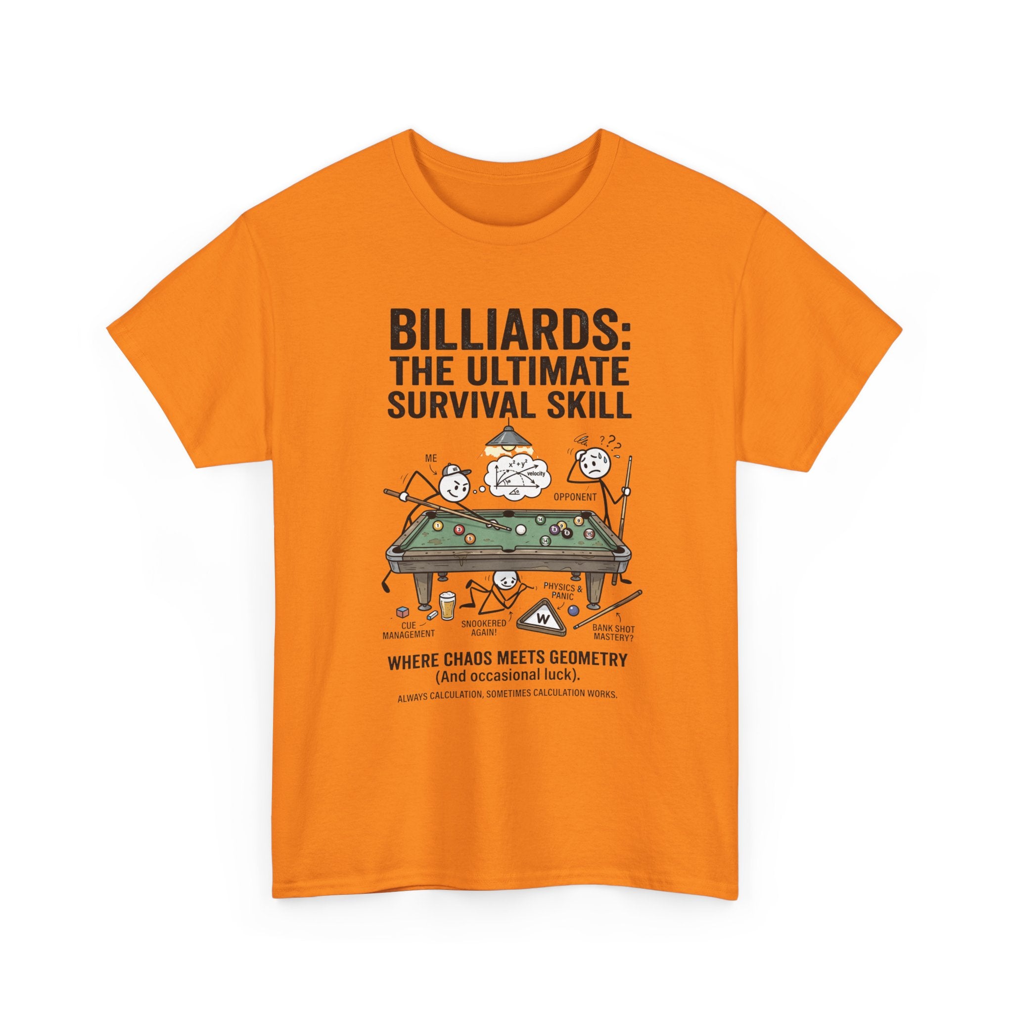 Billiards: The Ultimate Survival Skill T-Shirt — Funny Pool Humor Tee